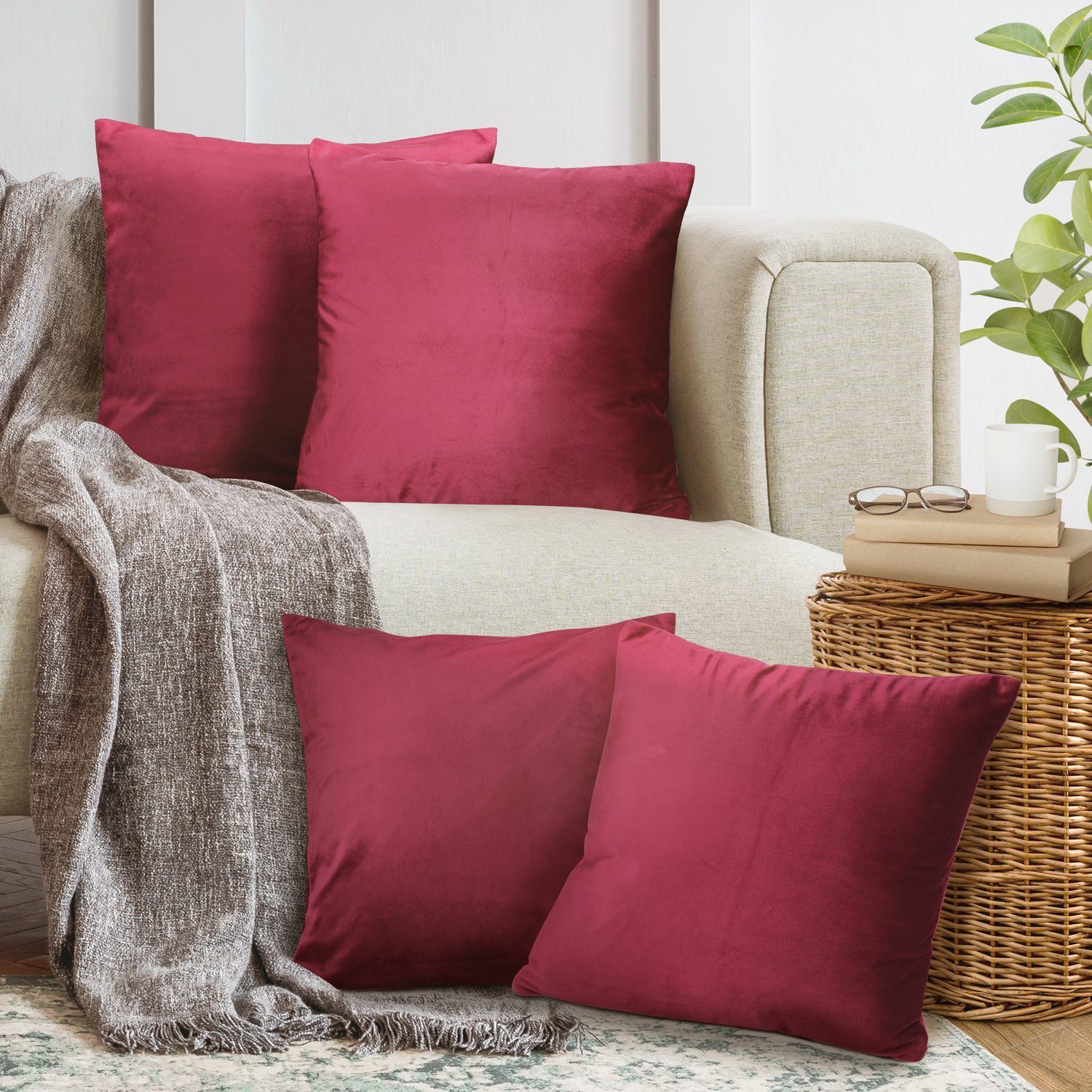 Cozyor Kissenbezug Samt Kissenhülle in diversen Größen & Farben, Sofakissen günstig online kaufen