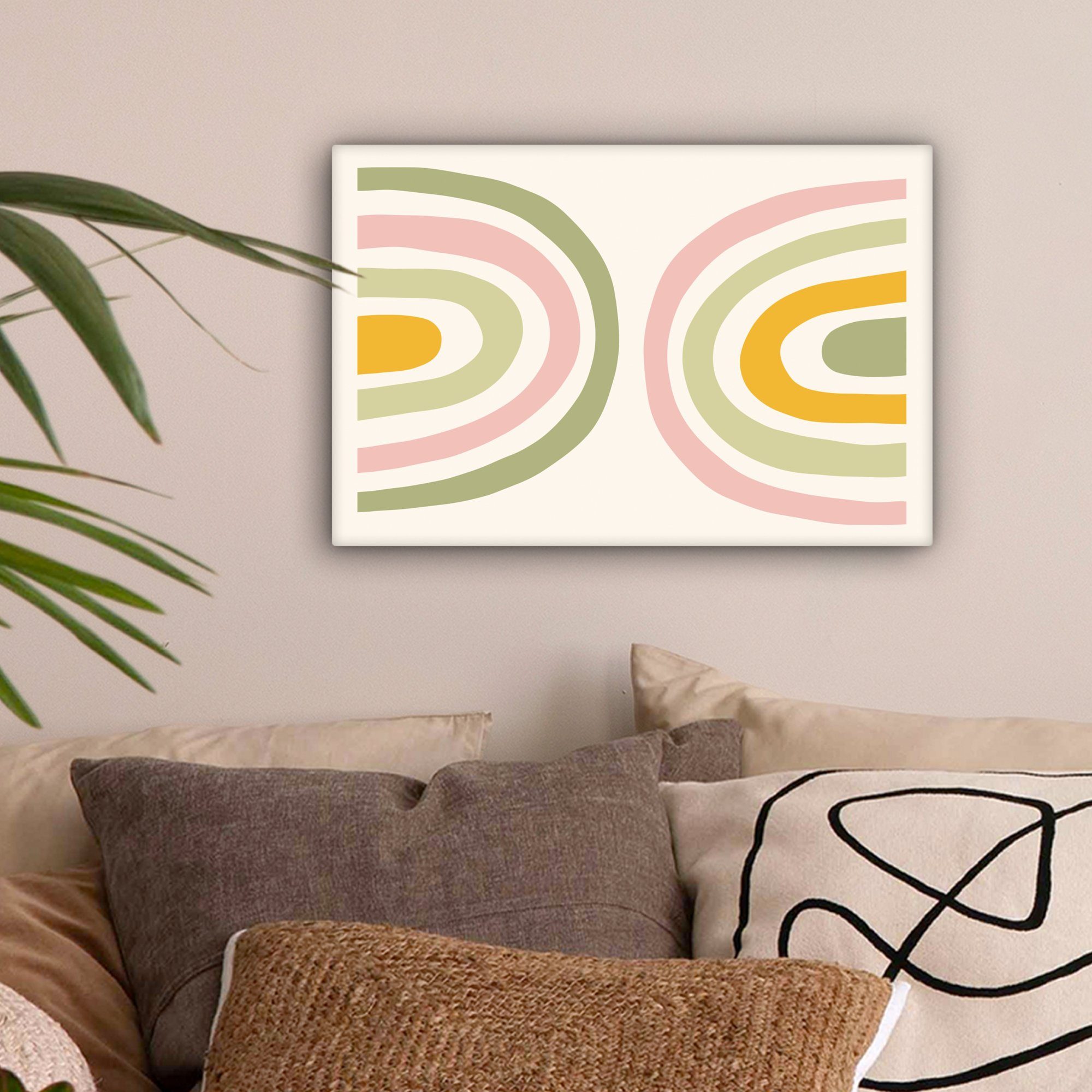 OneMillionCanvasses® Leinwandbild Regenbogen - Pastell - Grün - Rosa - Mode günstig online kaufen