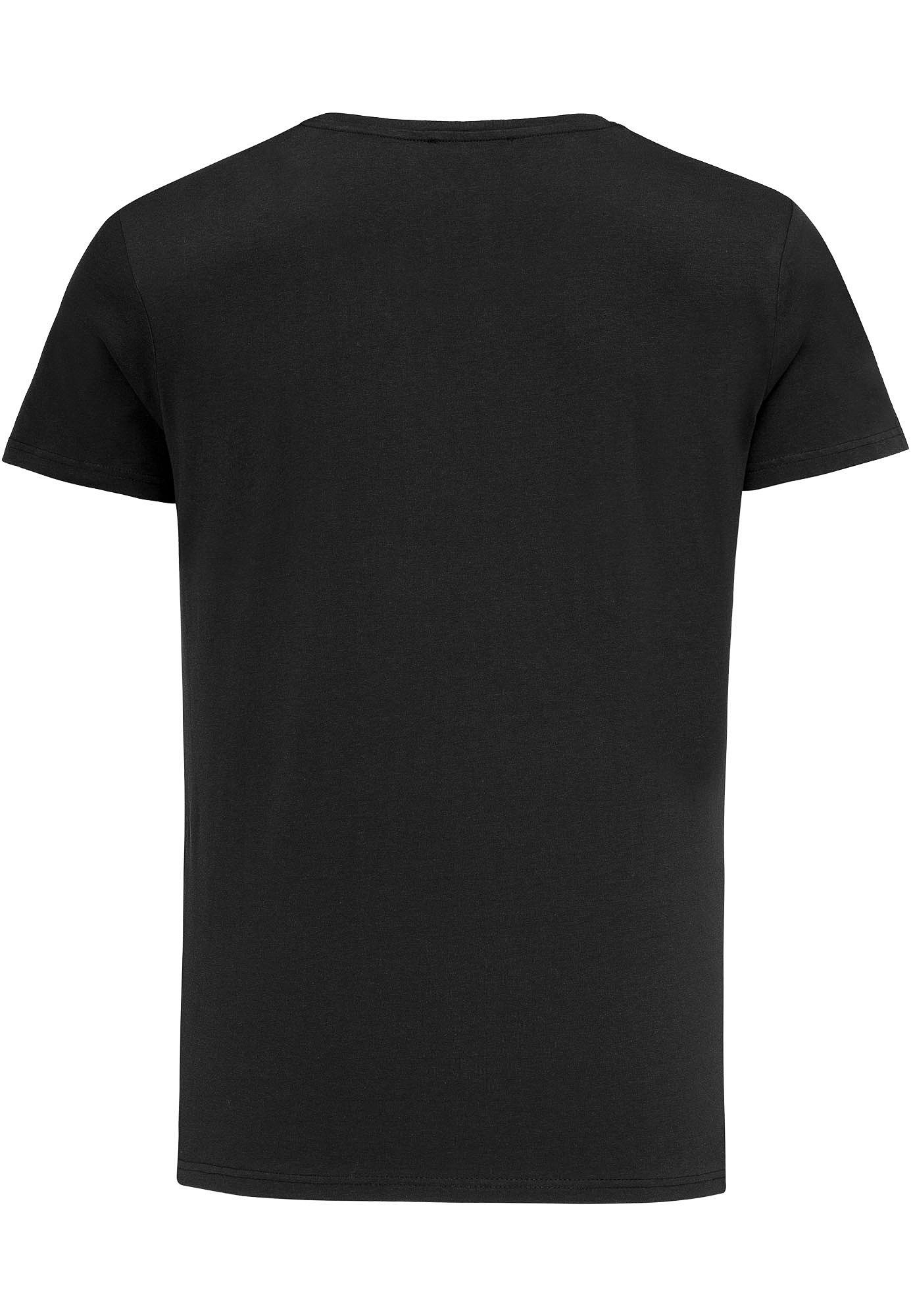 Amaci&Sons T-Shirt PATERSON Basic Oversize T-Shirt mit V-Ausschnitt Herren Vintage Basic Shirt mit V-Ausschnitt und Brusttasche