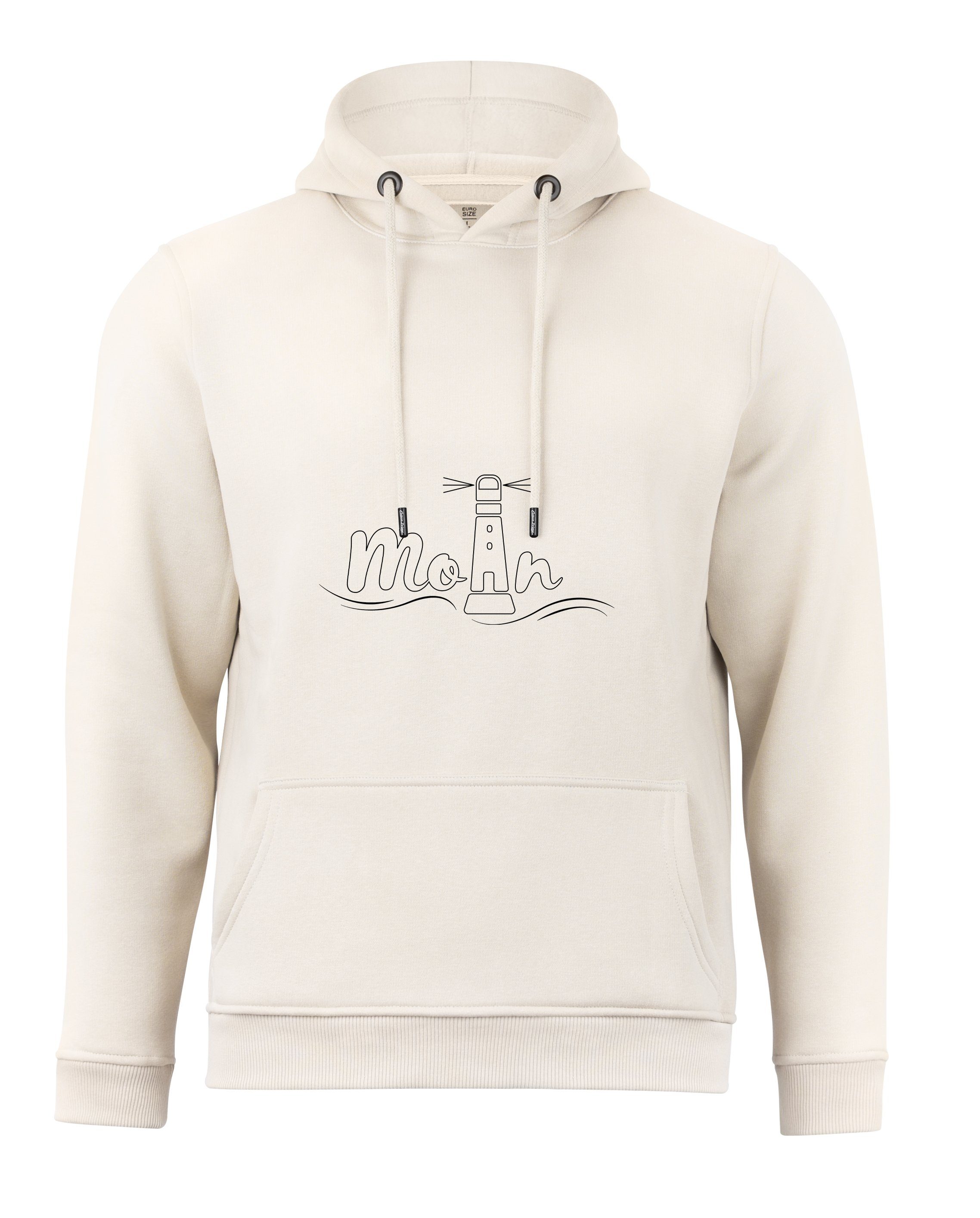 Cotton Prime® Hoodie Leuchtturm - Moin mit weichem Innenfleece sand