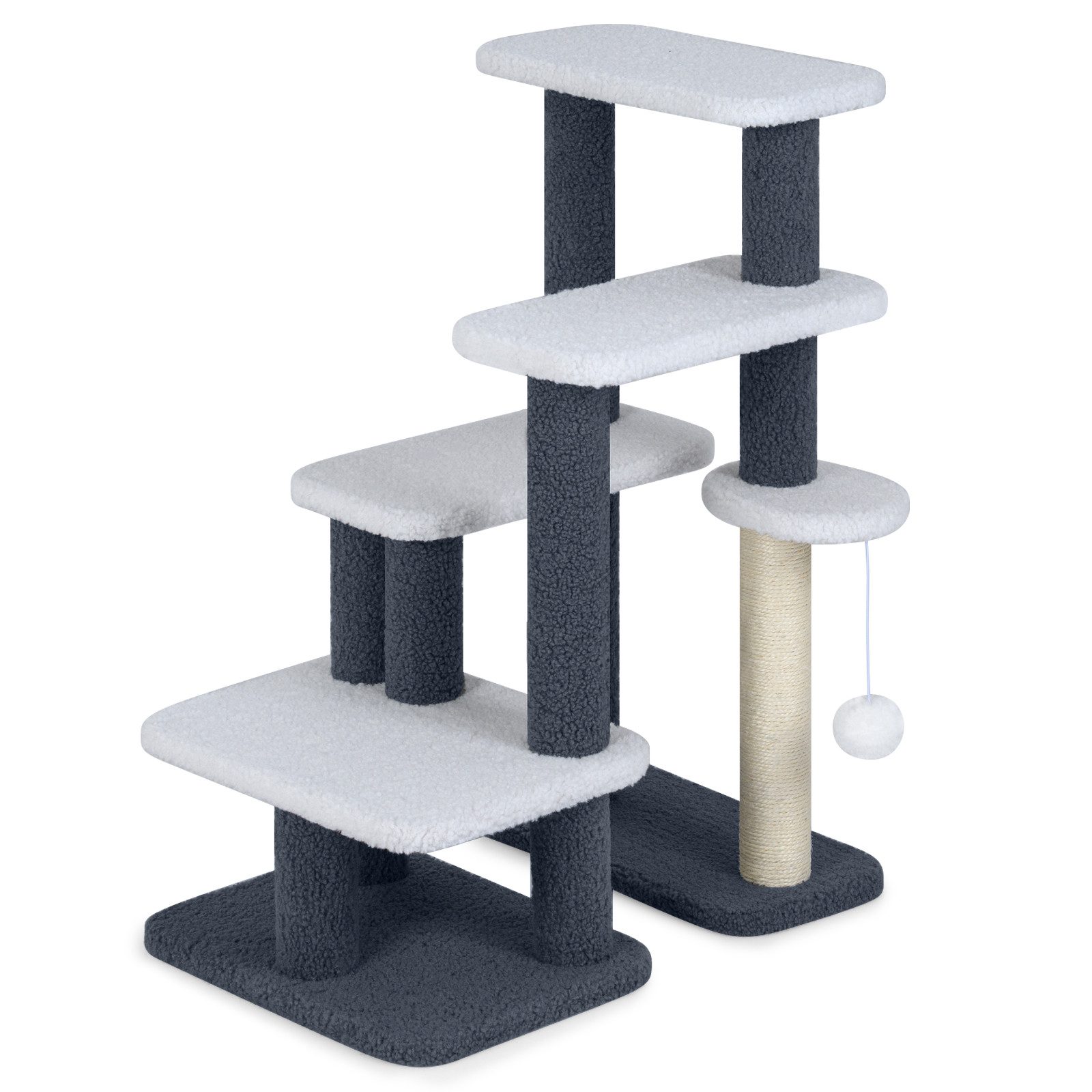 COSTWAY Kratzbaum, Hundetreppe, Katzentreppe, für Bett & Sofa