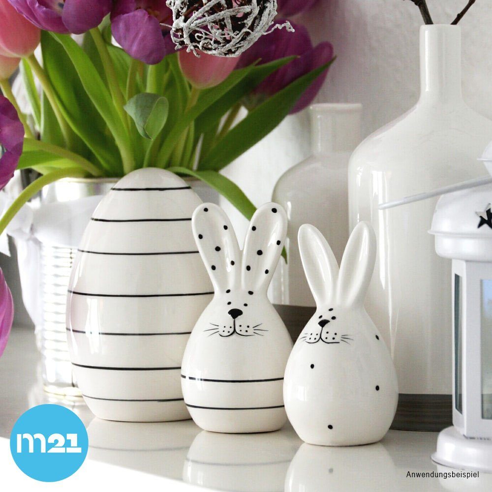 matches21 HOME & HOBBY Dekofigur Osterhasen weiß schwarz 2er Set 14 cm (2 S günstig online kaufen