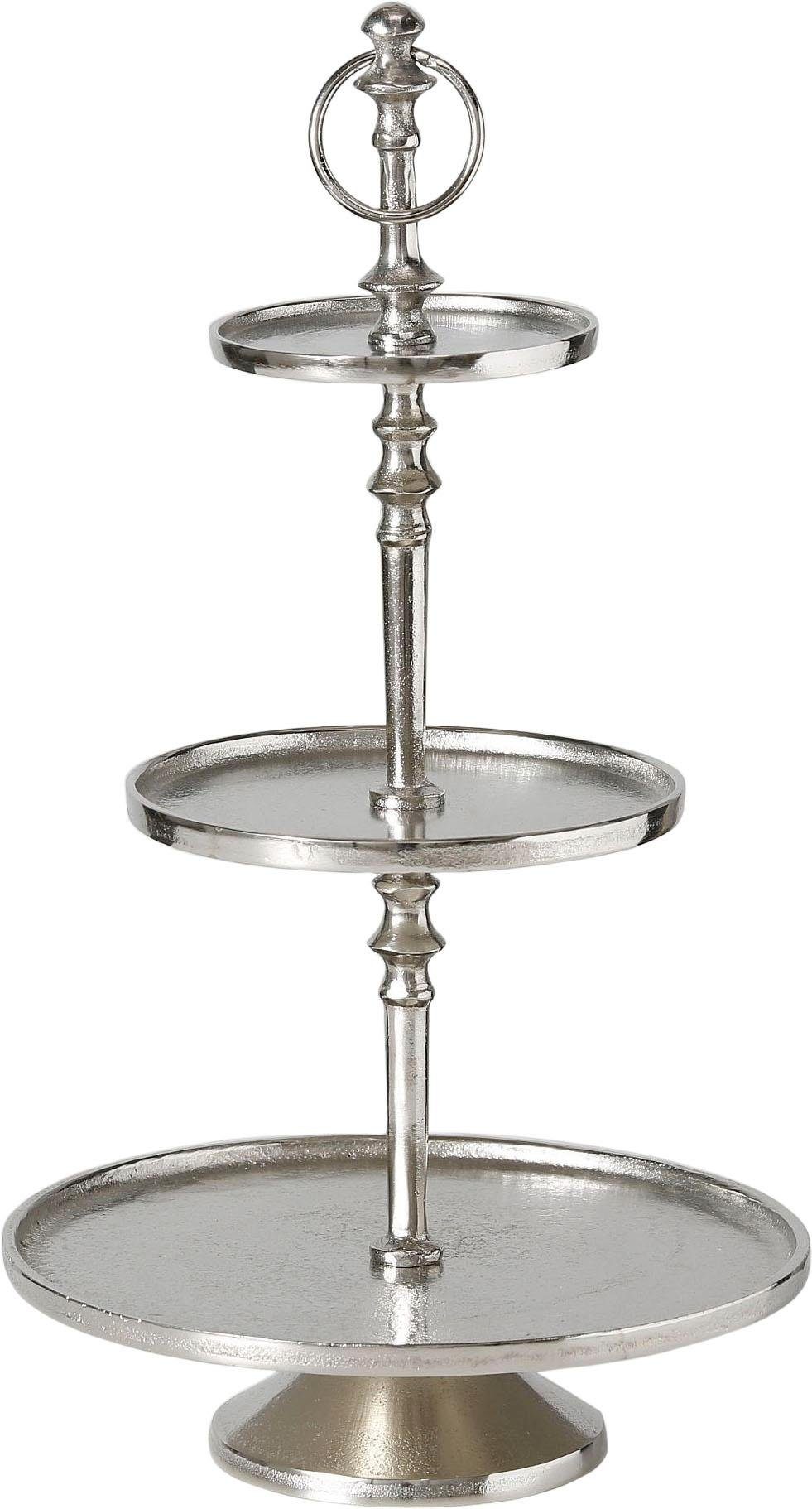 Home affaire Dekoetagere Valomi, silber, 3-stufig, Höhe 49 cm, aus Metall, Wohnzimmer