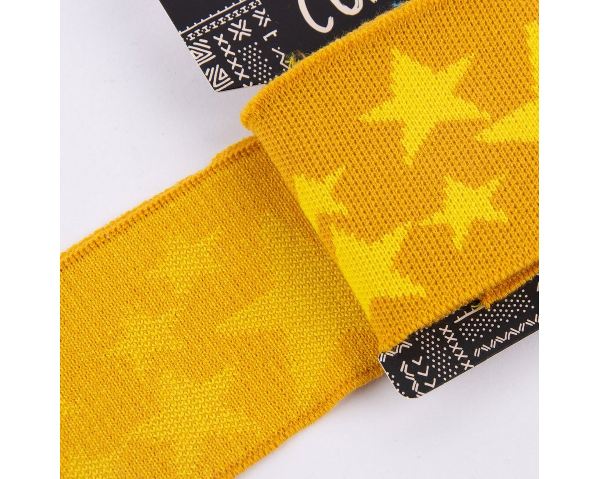 Thumbnail - SCHÖNER LEBEN. Stoff Cuff Bündchen Fertigbündchen Sterne ocker gelb 7x110cm