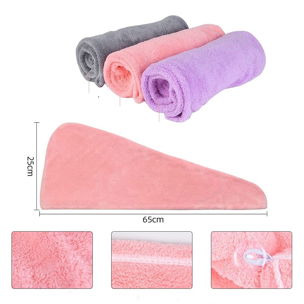 Coonoor Turban-Handtuch 3 Stück Mikrofaser Handtuch Haare Haarturban mit Kn günstig online kaufen