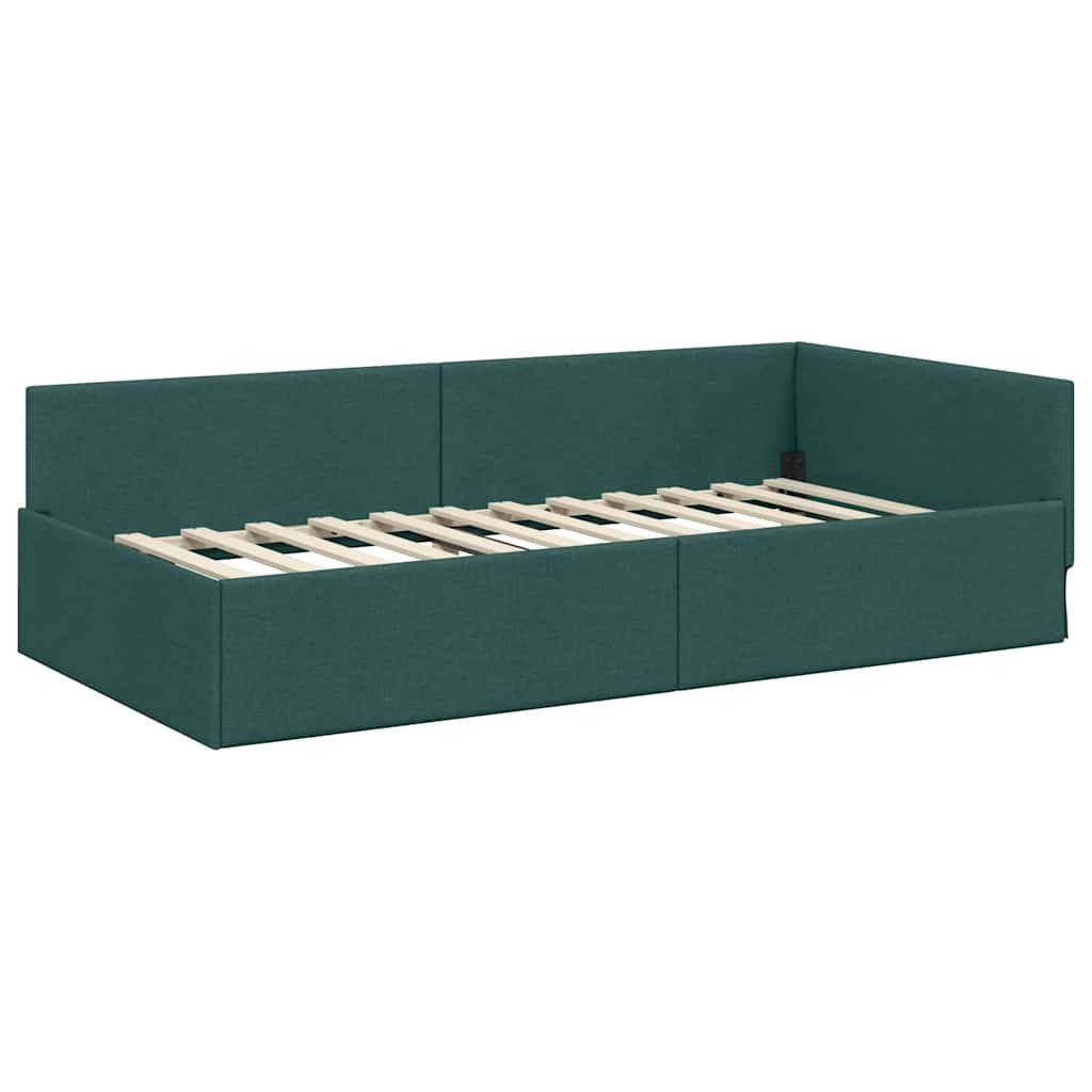 vidaXL Bett Eckbettgestell Dunkelgrün 90 x günstig online kaufen