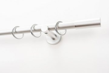 Gardinenstange EASY, GARESA, Ø 20 mm, 1-läufig, Wunschmaßlänge, Vorhanggarnitur, verlängerbar, Wandmontage, Aluminium, mit Ringe