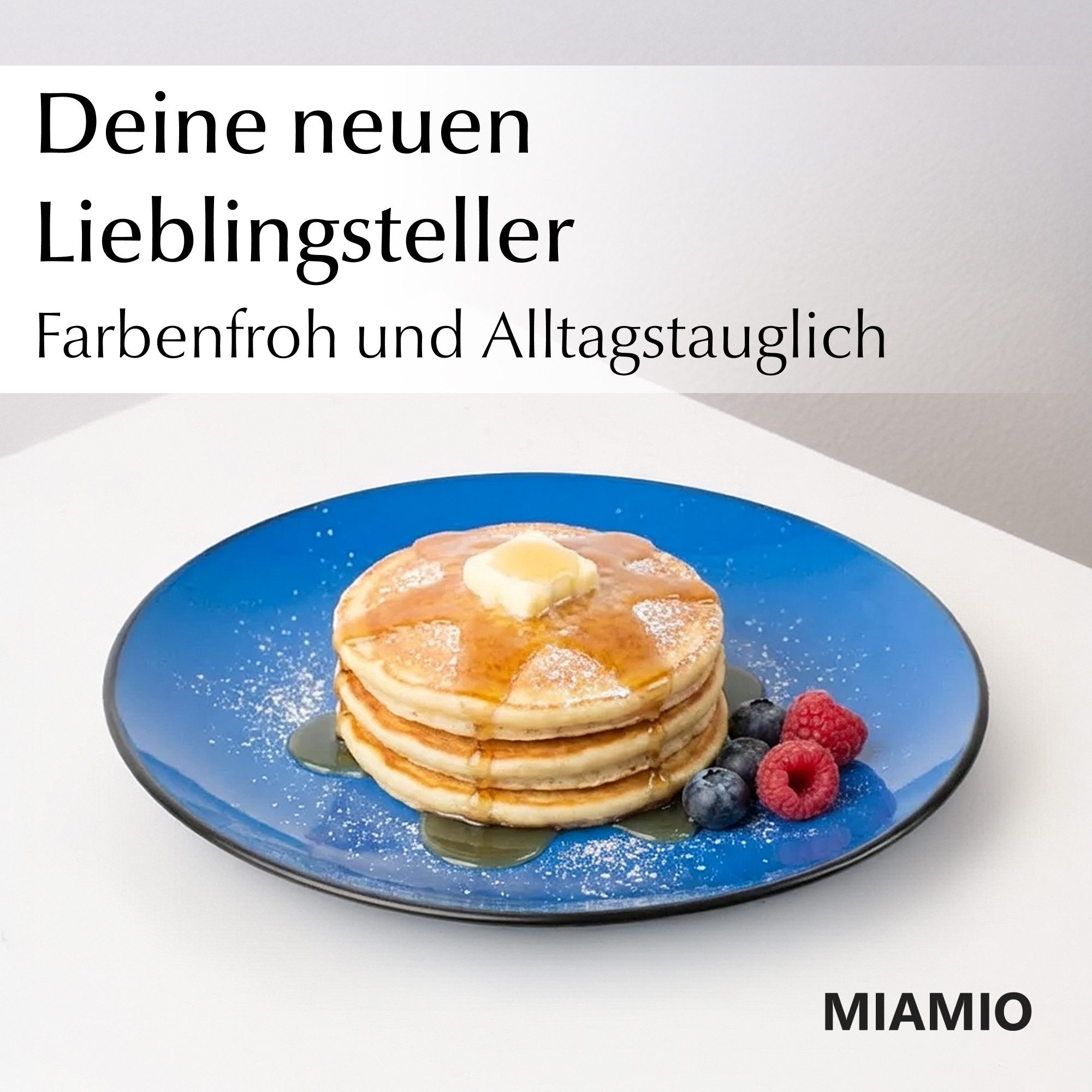 MiaMio Teller Le Papillon kleine Teller, blau, (6 St), Ø 20,5 cm, 6-teilig