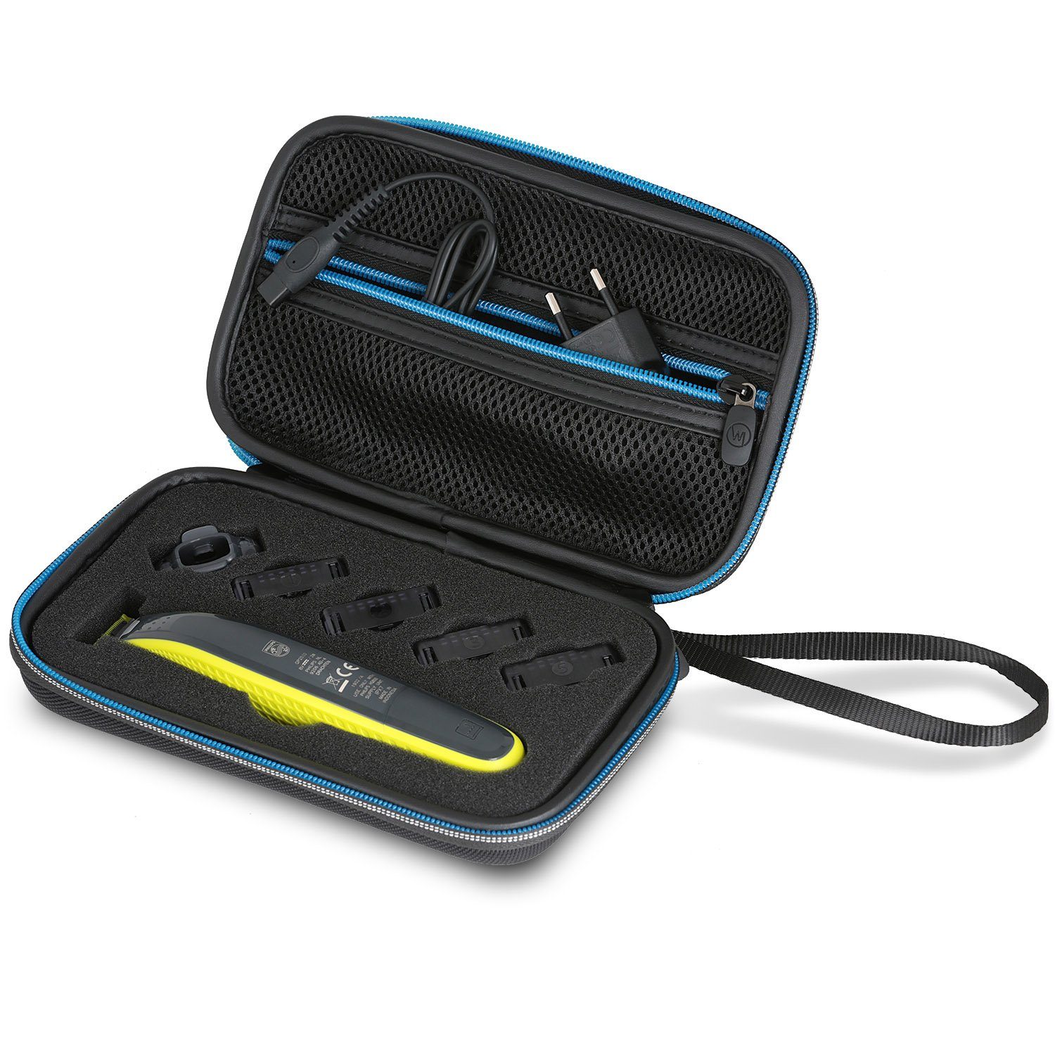 Wicked Chili Rasierer-Etui Tasche für Philips OneBlade QP2530 / 2520 Travel Case n.Z., Hard-shell Schutzhülle / Strapazierfähiges Material / Passgenau / Inla