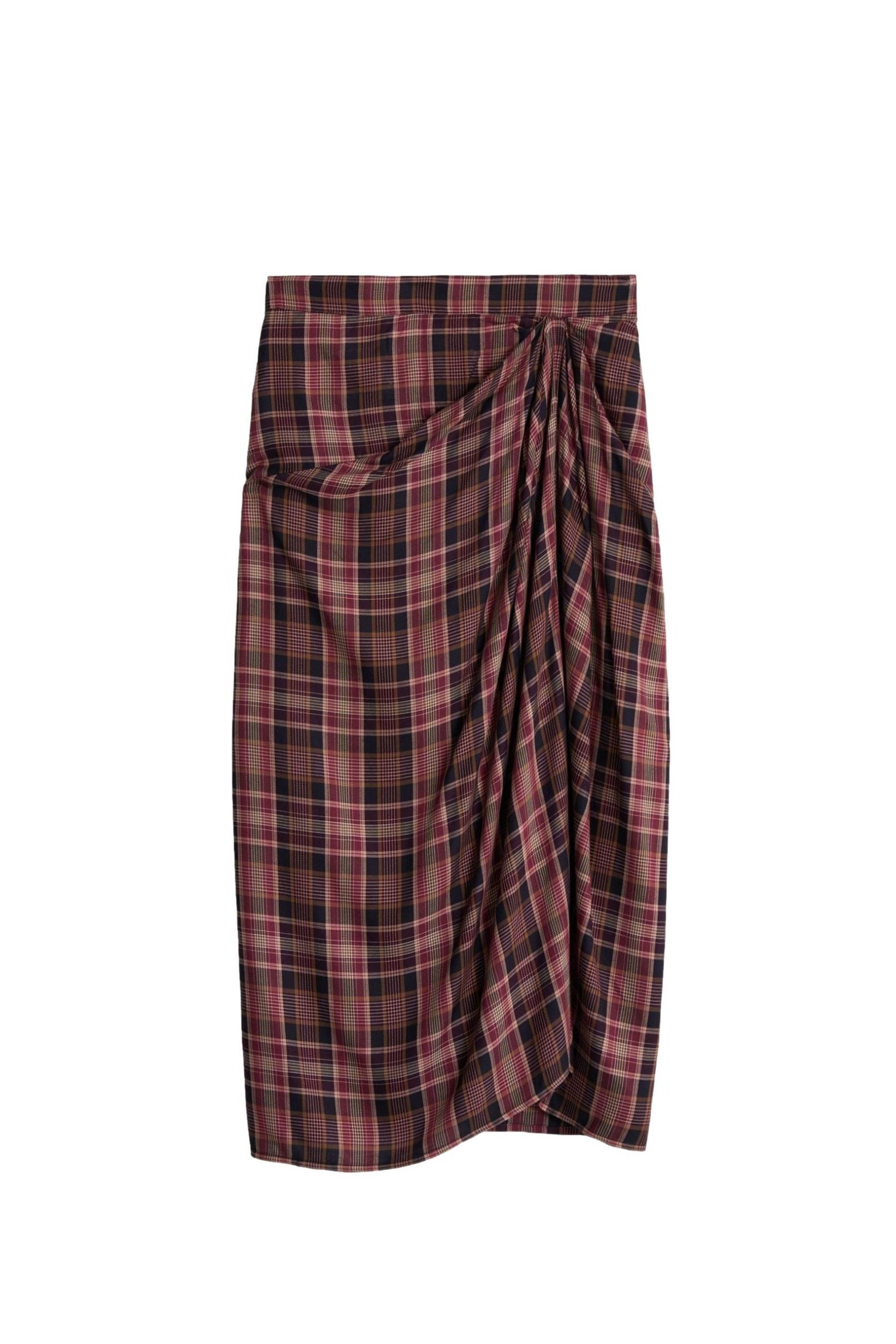 Bhoem Midirock Drapierter, karierter Midirock (1-tlg)