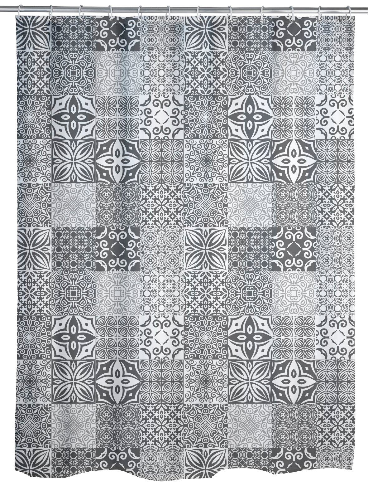 WENKO Duschvorhang Portugal Breite 180 cm, Höhe 200 cm, Textil (Polyester)