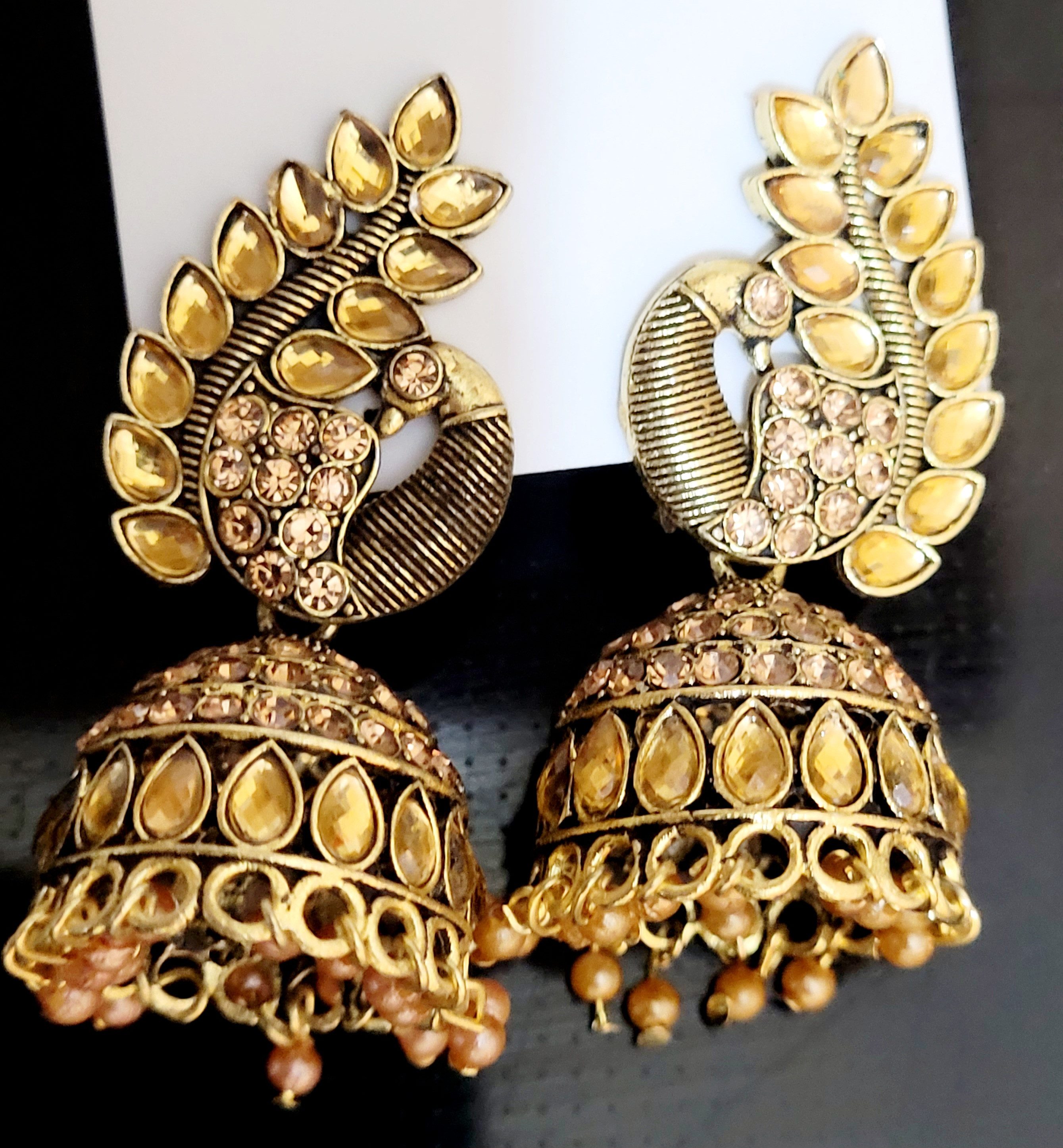 PfauGermany Paar Ohrhänger Golden PFAU BEADS (2-tlg)