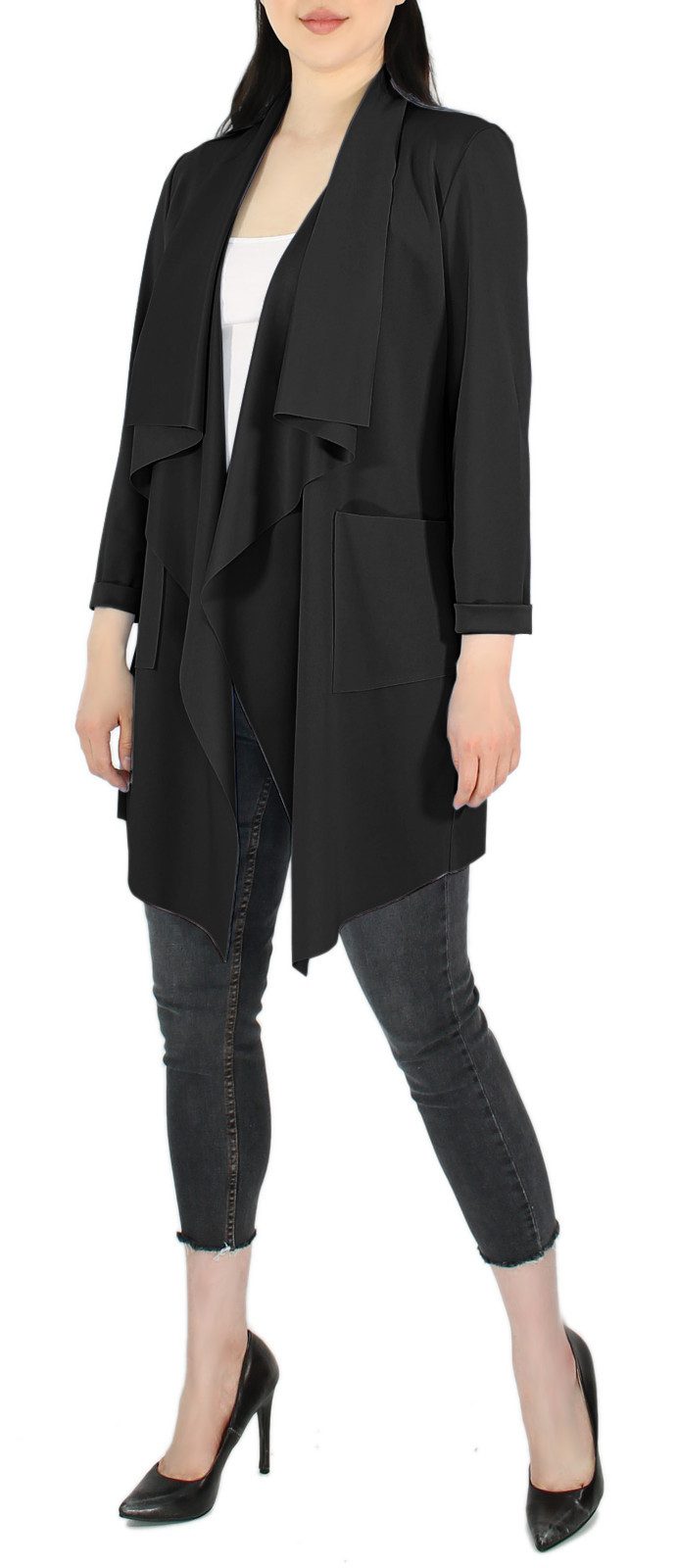 dy_mode Cardigan Damen Cardigan in Wasserfall-Optik günstig online kaufen