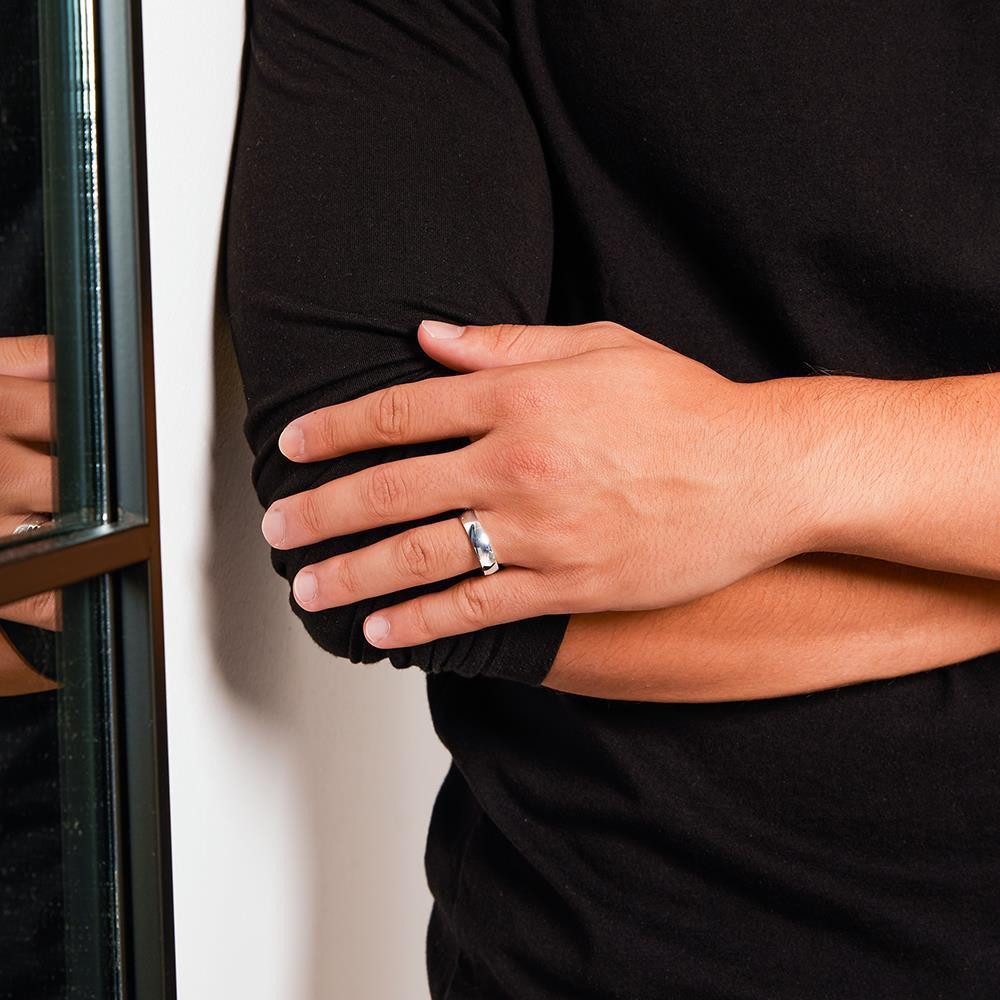 Unique Silberring Minimalistisch mit polierter Oberfläche in 5mm Breite R85 günstig online kaufen