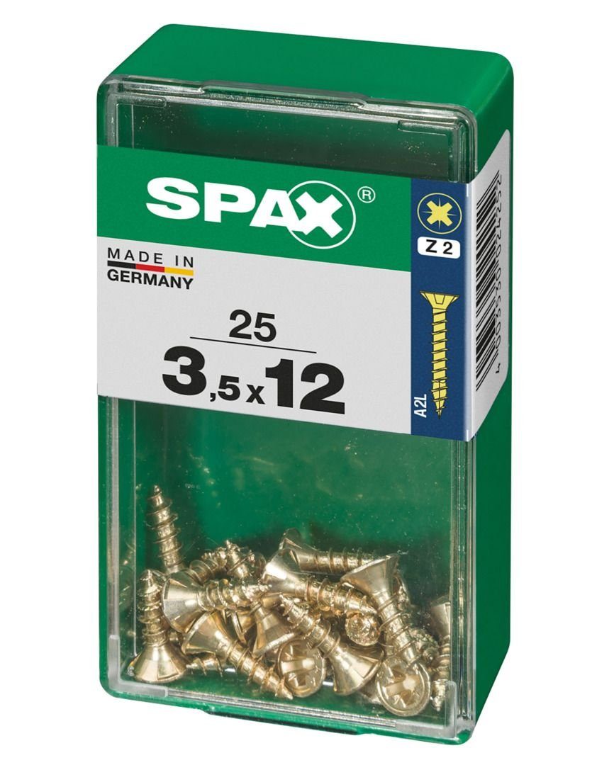SPAX Holzbauschraube Spax 12 x Universalschrauben 2 25 mm - PZ 3.5 Stk