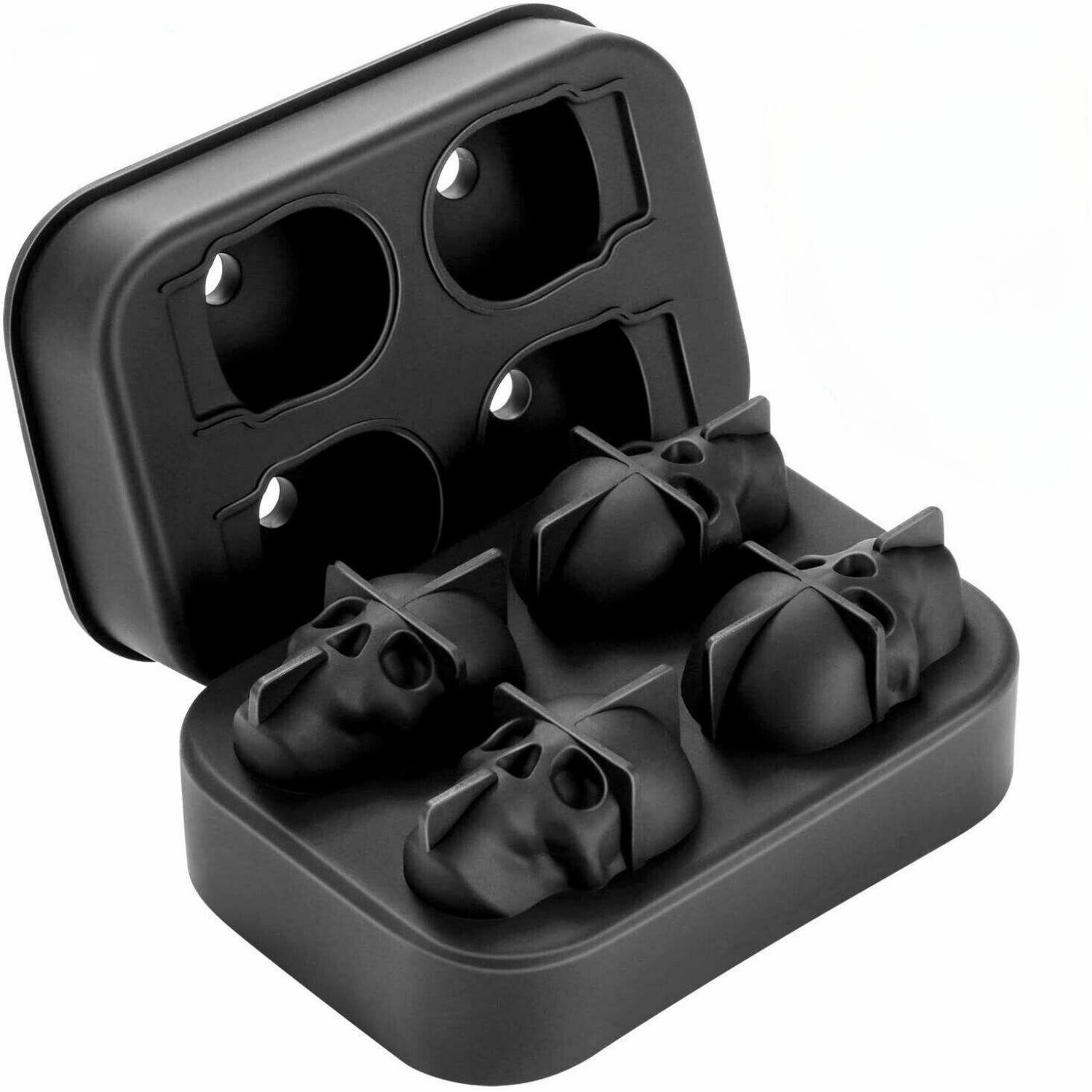 Smad Eiswürfelform KLBG-4, 3D Silikon Schädel,Whiskey,Bar