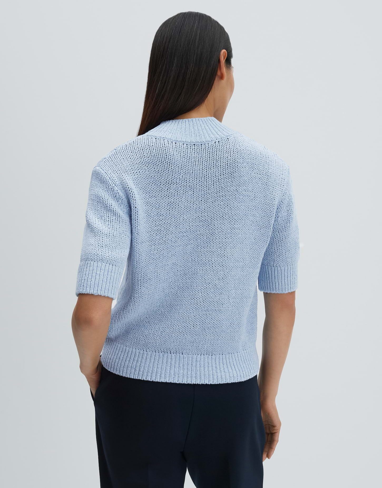 someday Kurzarmpullover Tavery detail aus Bändchengarn mit weichem Griff Schmale Passform, formstabil mit Strickbündchen