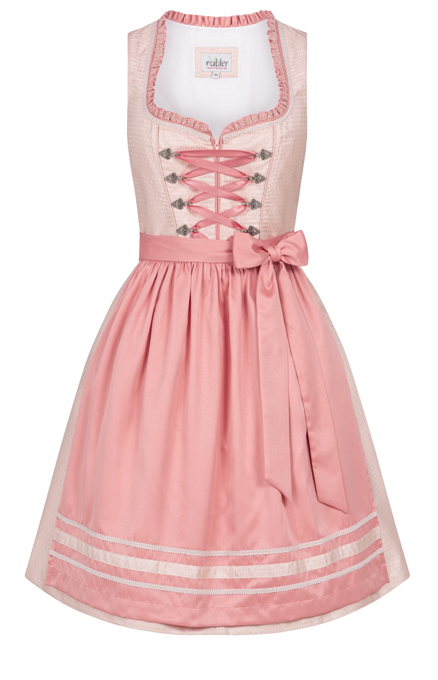 Nübler Trachtenkleid Midi Dirndl Lisa in Apricot von Nübler günstig online kaufen