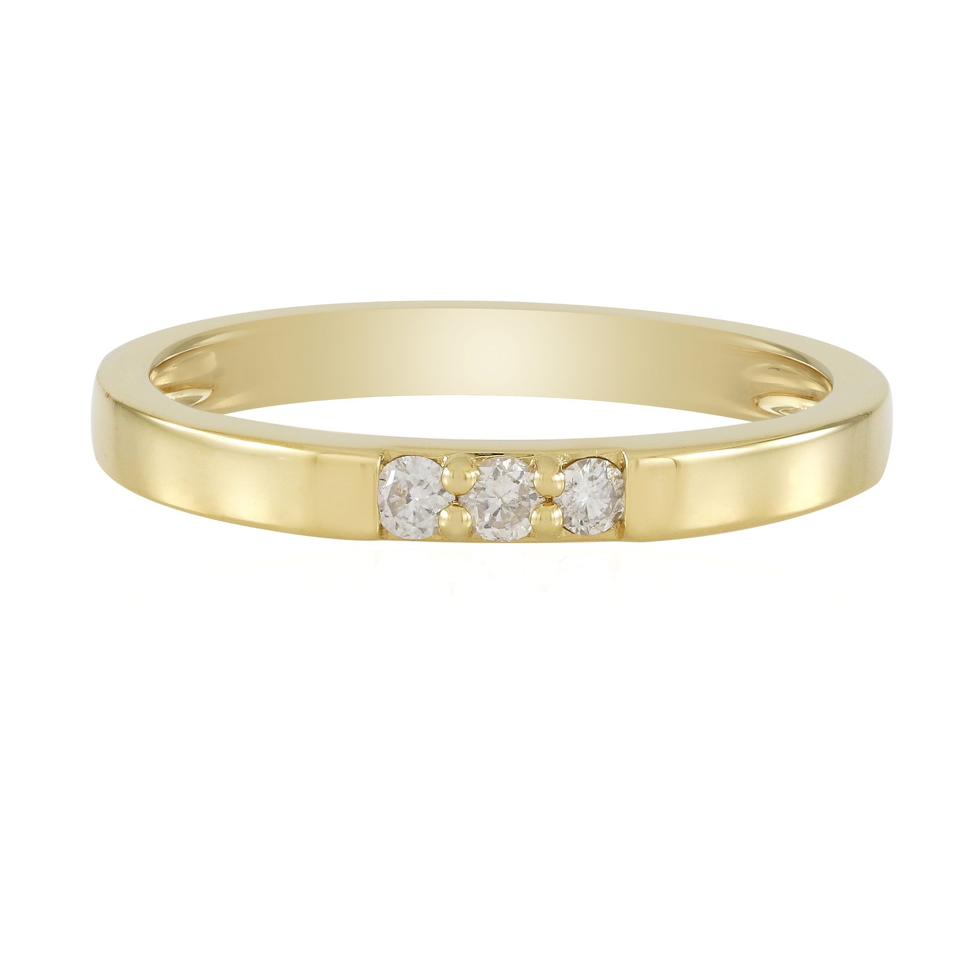 Cavill Diamantring Diamant-Triade – vergoldeter Silberring (1-tlg)