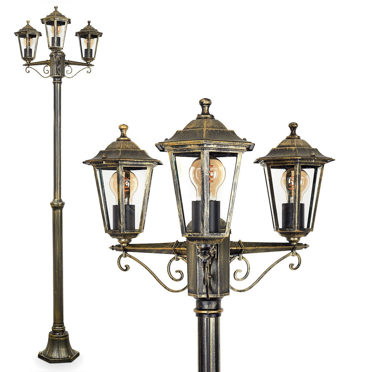 hofstein Außen-Stehlampe Wegeleuchte aus Metall/Glas in günstig online kaufen