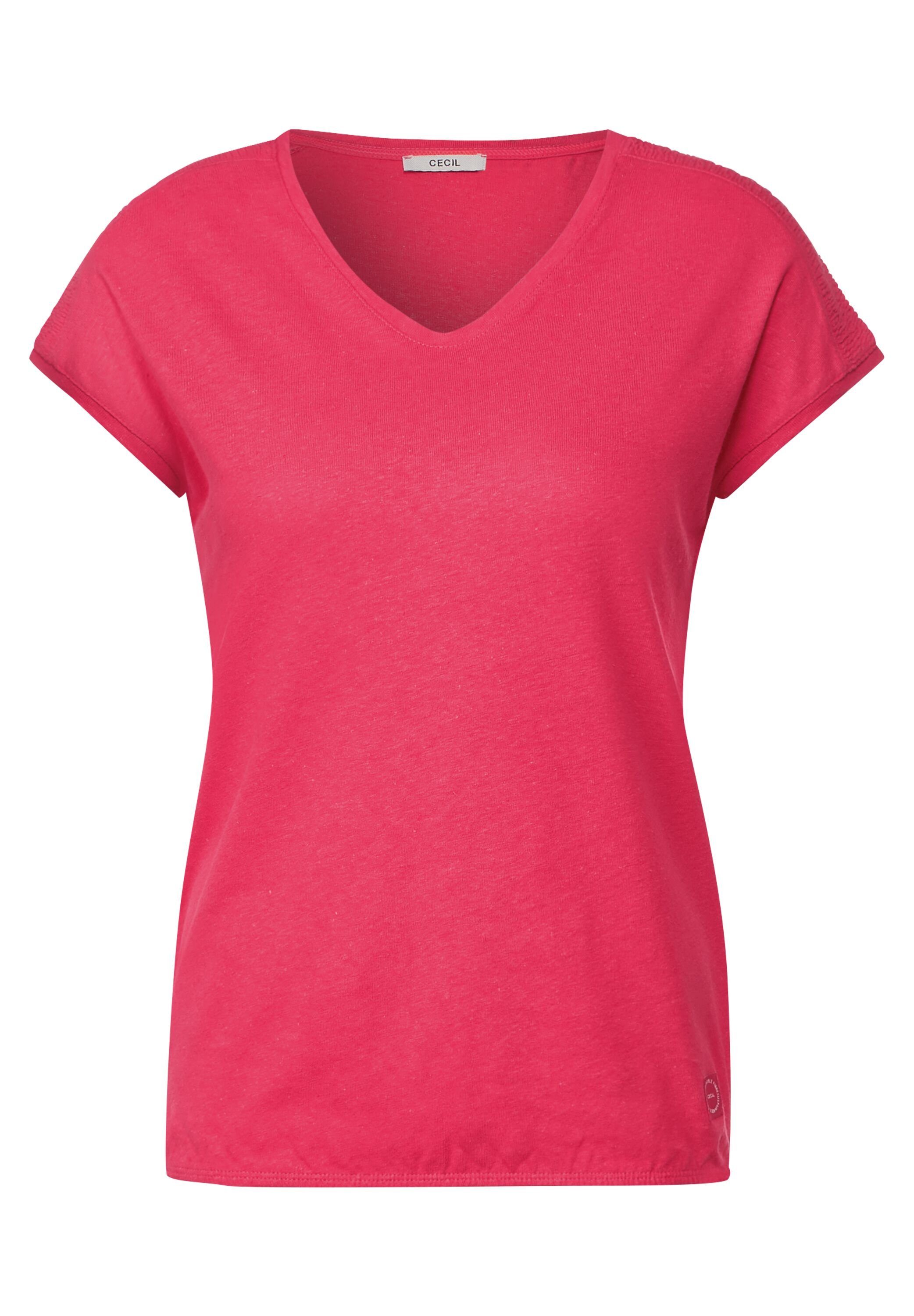 Cecil T-Shirt in Unifarbe strawberry red