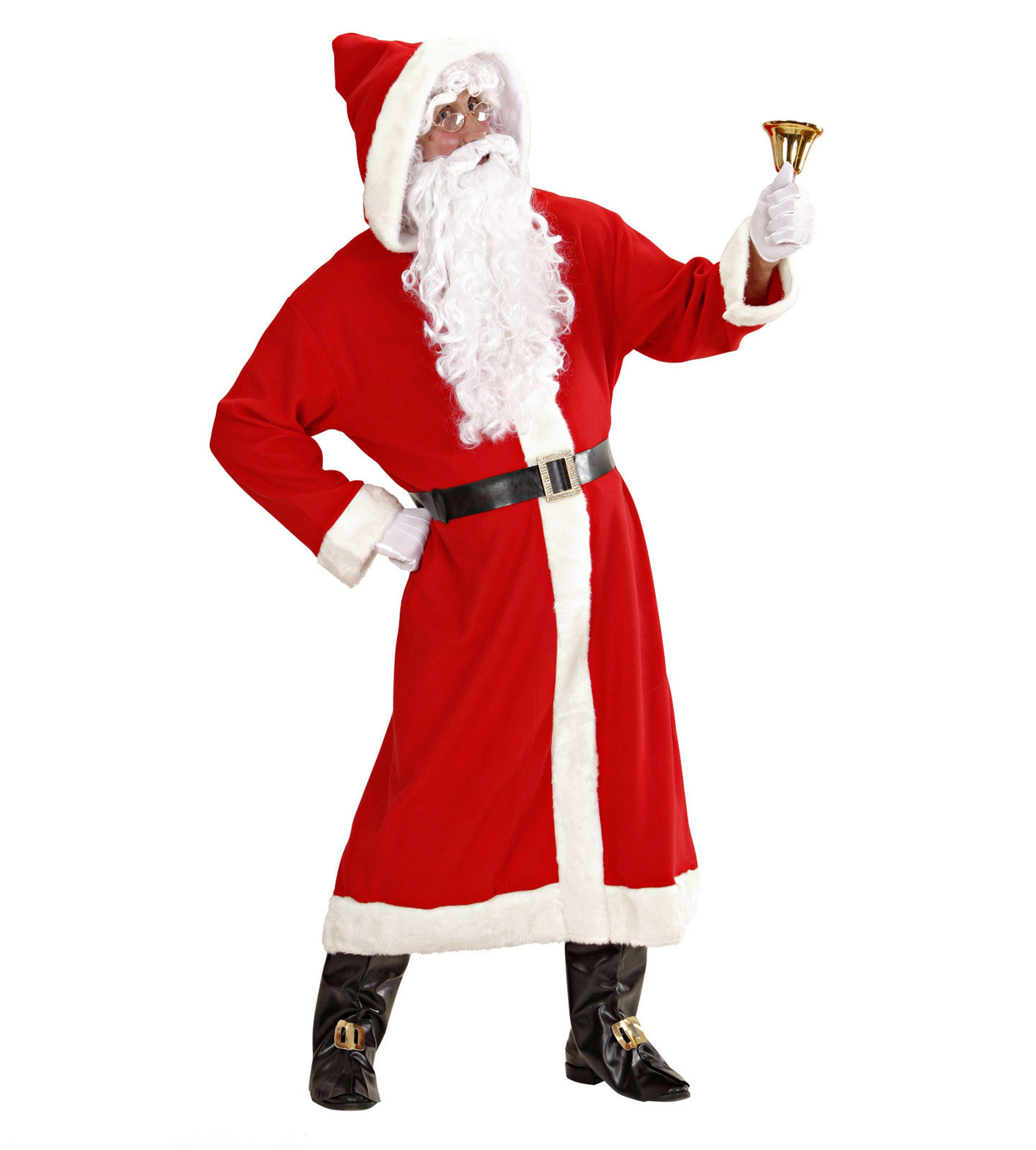 Scherzwelt Kostüm Luxus Weihnachtmann Mantel mit Perücke, Bart,... M/L - komplett - Nikolaus