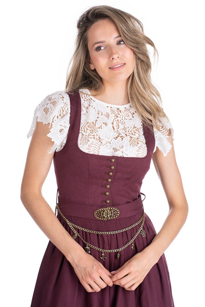 MarJo Dirndl Midi Dirndl 2tlg. - ROSENAU - wine
