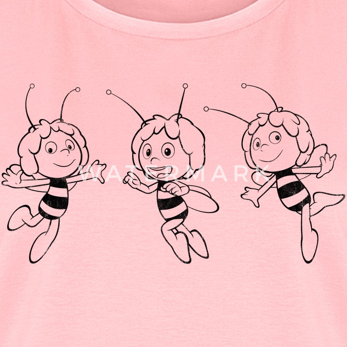 Spreadshirt T-Shirt Biene Maja Freudig Line Art Frauen Premium T-Shirt (1-tlg)