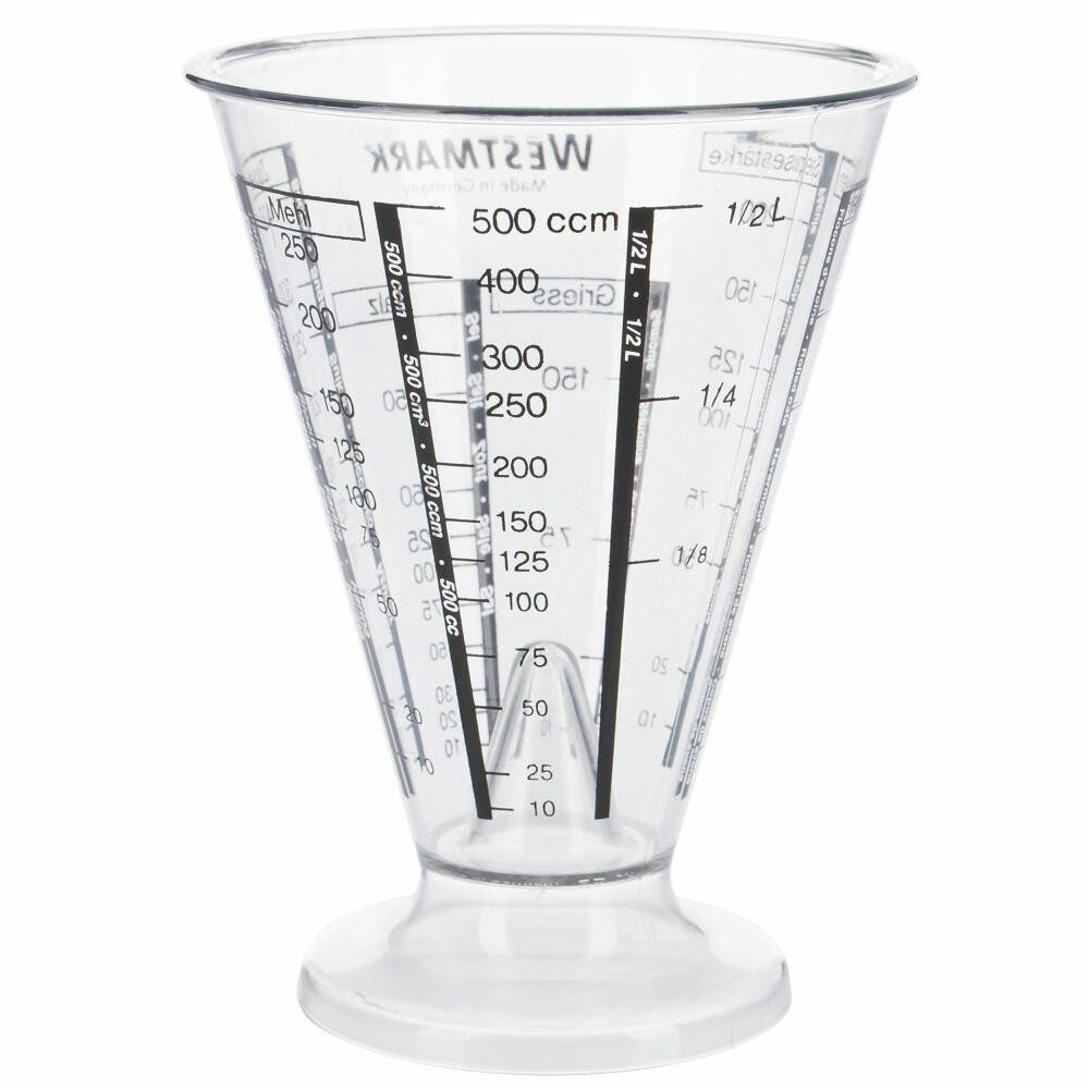 Messbecher Mit Feinmesskegel, Verschiedene Maßeinheiten, 0,5 Liter