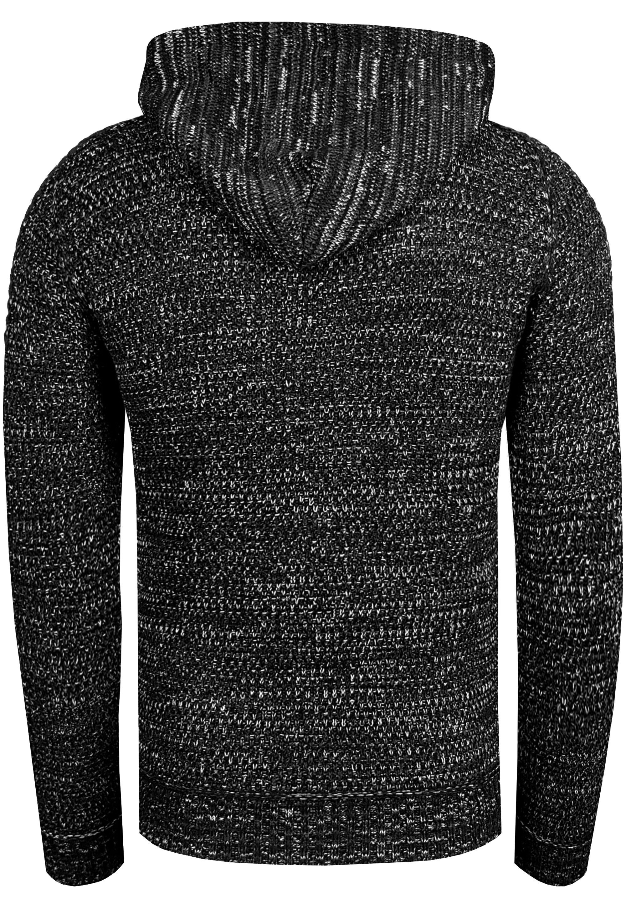 Kapuzensweatshirt schwarz Reißverschluss Rusty Knitwear mit Neal praktischem