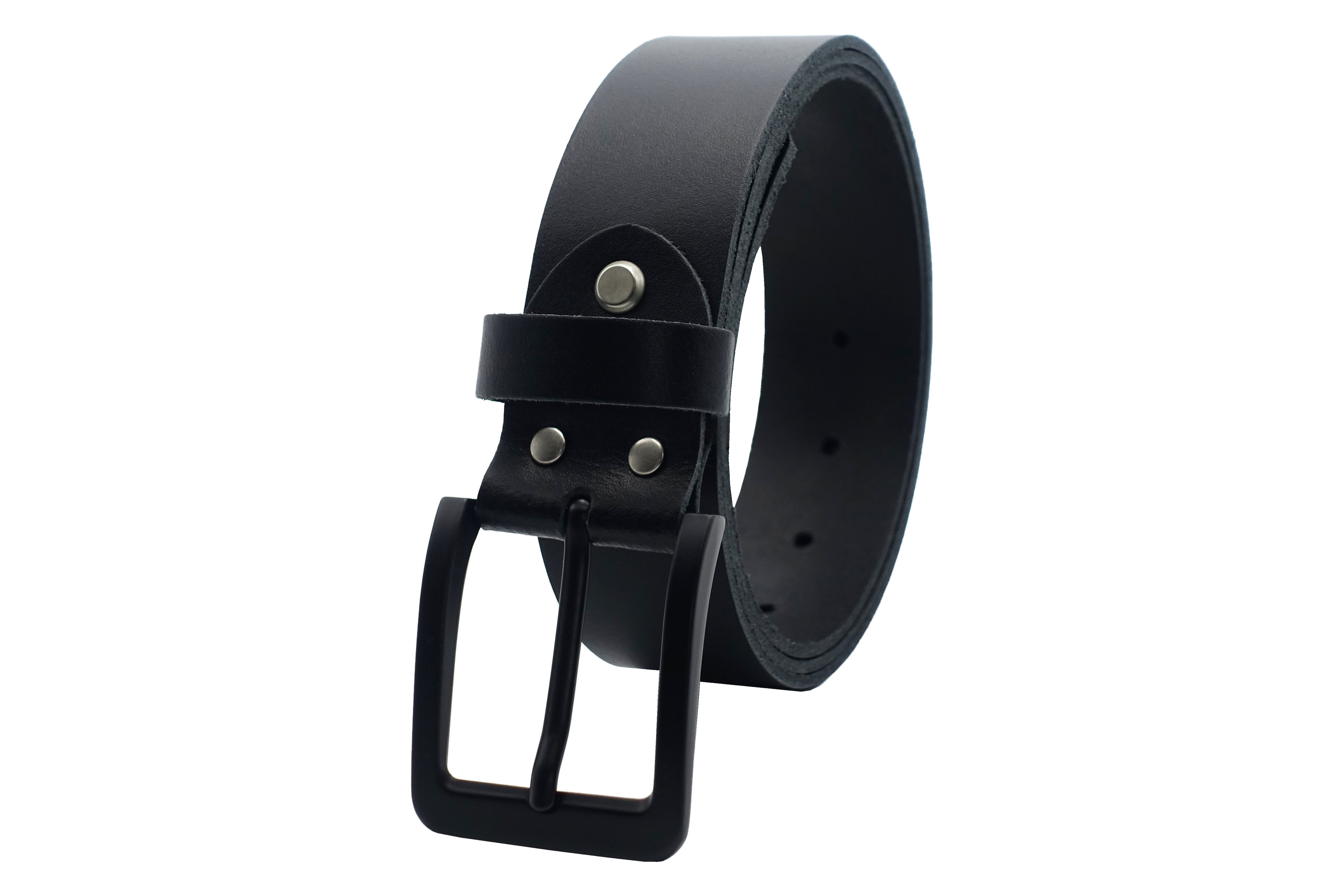 NK Belt GmbH Ledergürtel 38 mm Rindsleder Gürtel mit Schwarzer Schnalle in Schwarz, Made in Germany #SE-22 – Bild 3 von 5