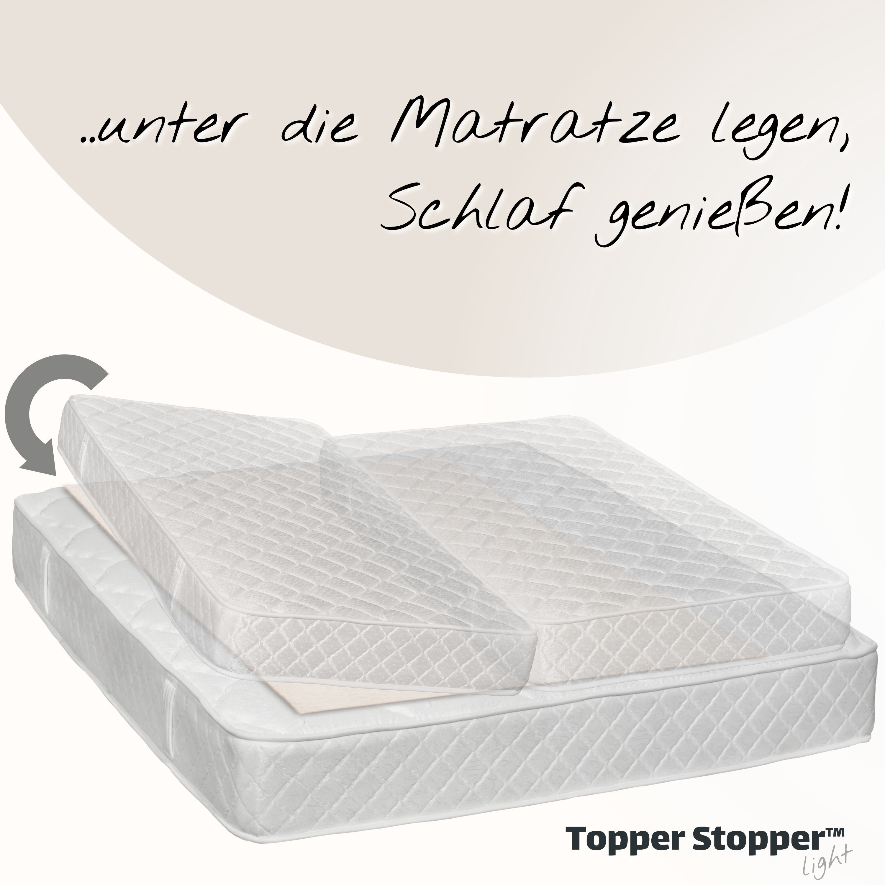 Matratzenschoner Topper Stopper Light - Antirutschmatte für Boxspringbett  Topper Stopper