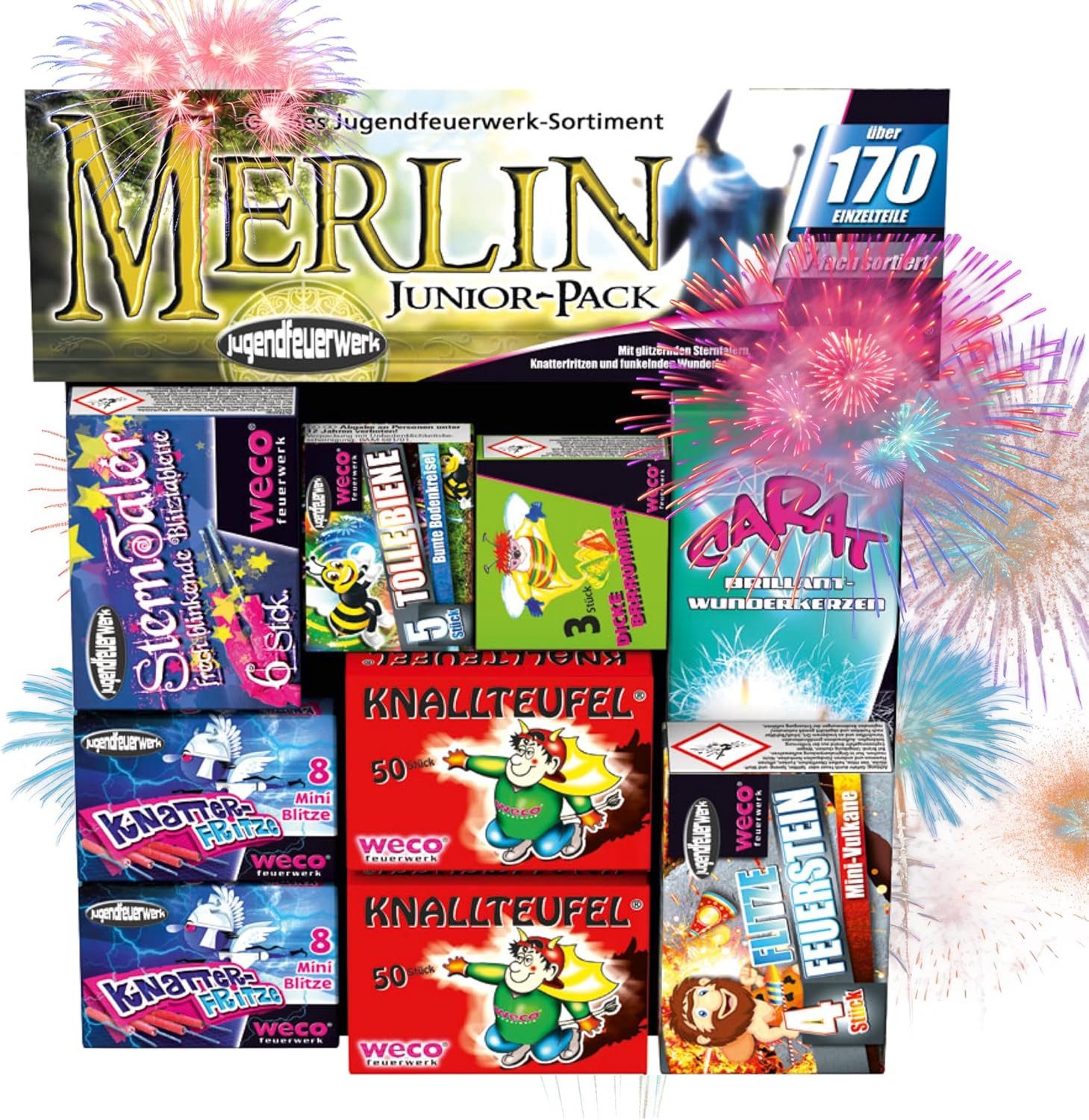 PYROHELD Geburtstagskerze Jugendfeuerwerk Set mit v. T. Silvesterartikeln - günstig online kaufen