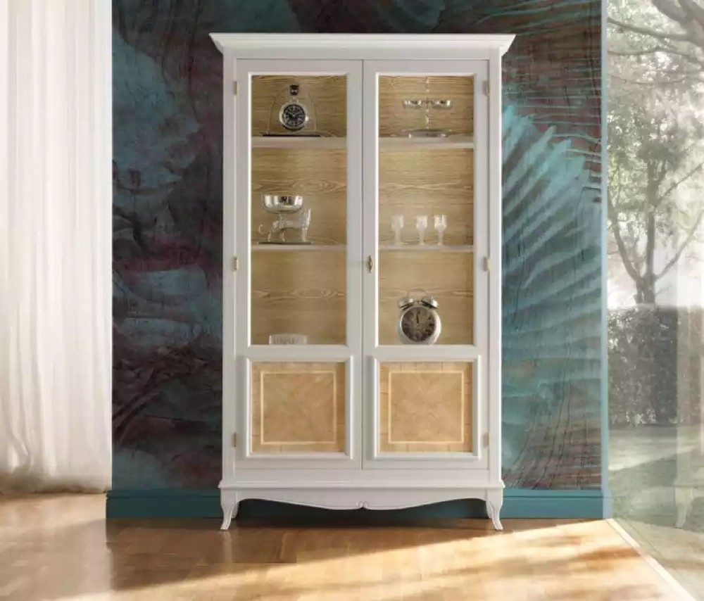 Glasvitrine Elegante Holz Vitrine für das Esszimmer im klassischen Design