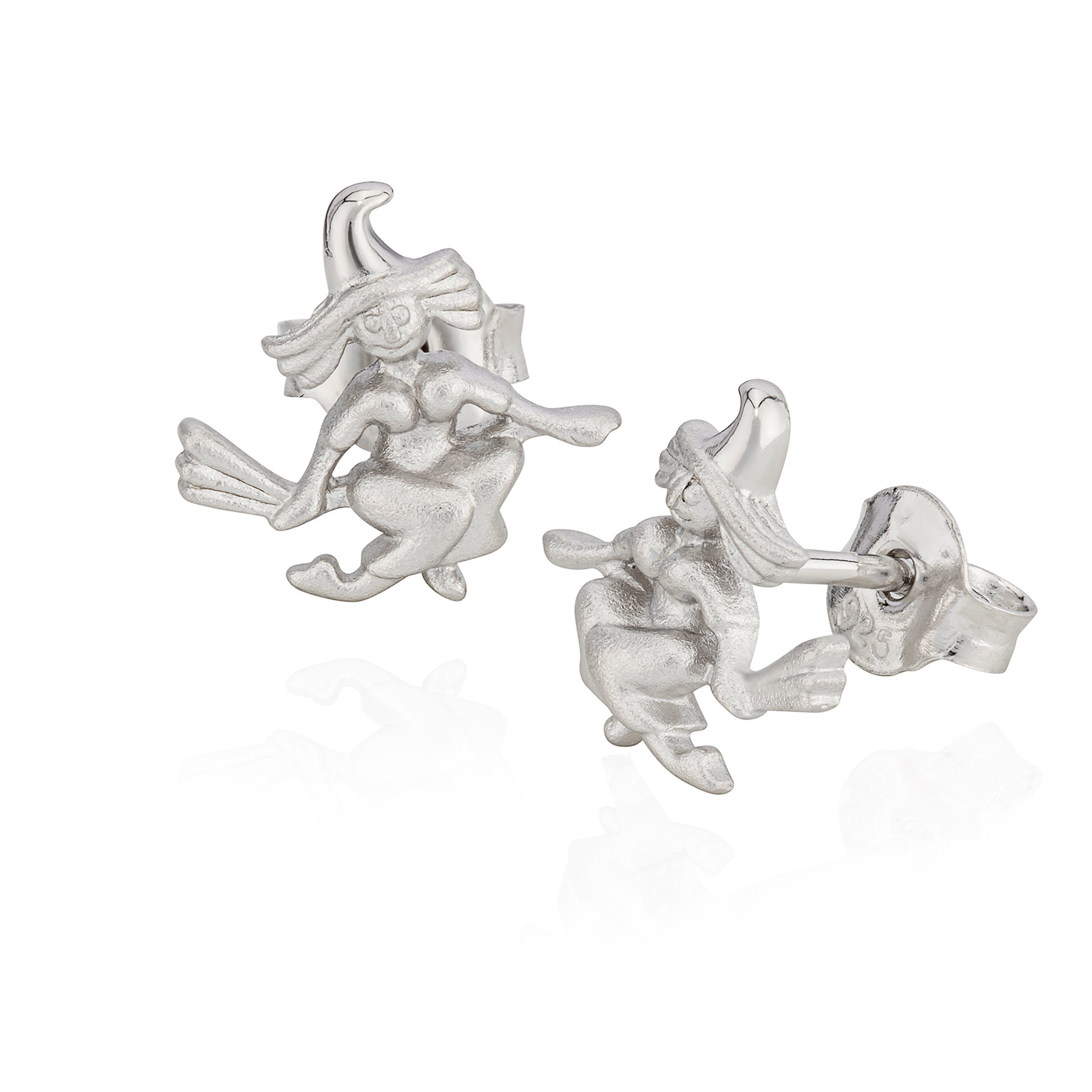 Paar Ohrstecker Paar kleine Ohrstecker Hexe 925 Silber anlaufgesch