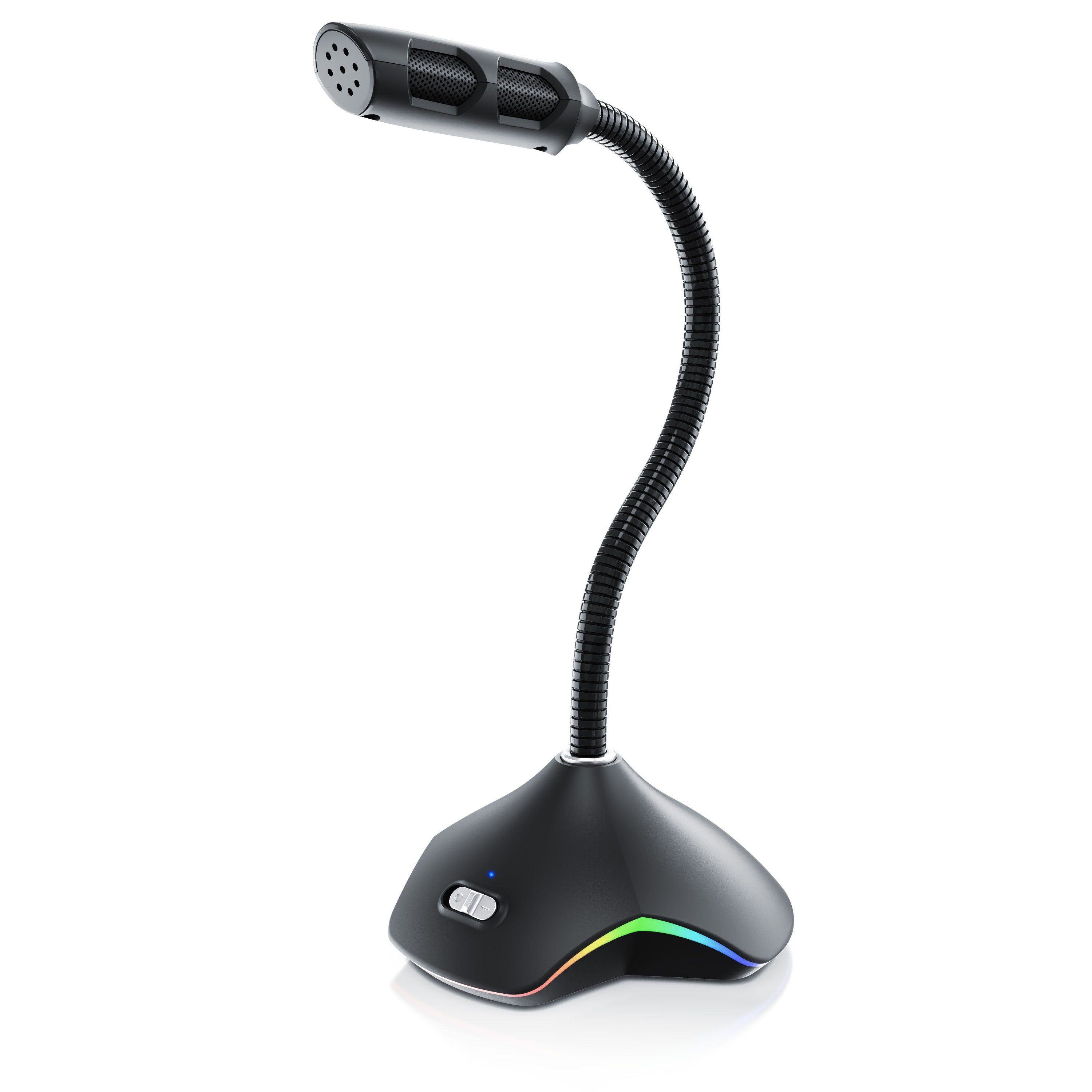 CSL Standmikrofon USB Desktop Mikrofon mit RGB Beleuchtung, RMP 900 Tischmikrofon (1-tlg), für Podcast, Streaming, Videocalls und Gaming, Plug and Play