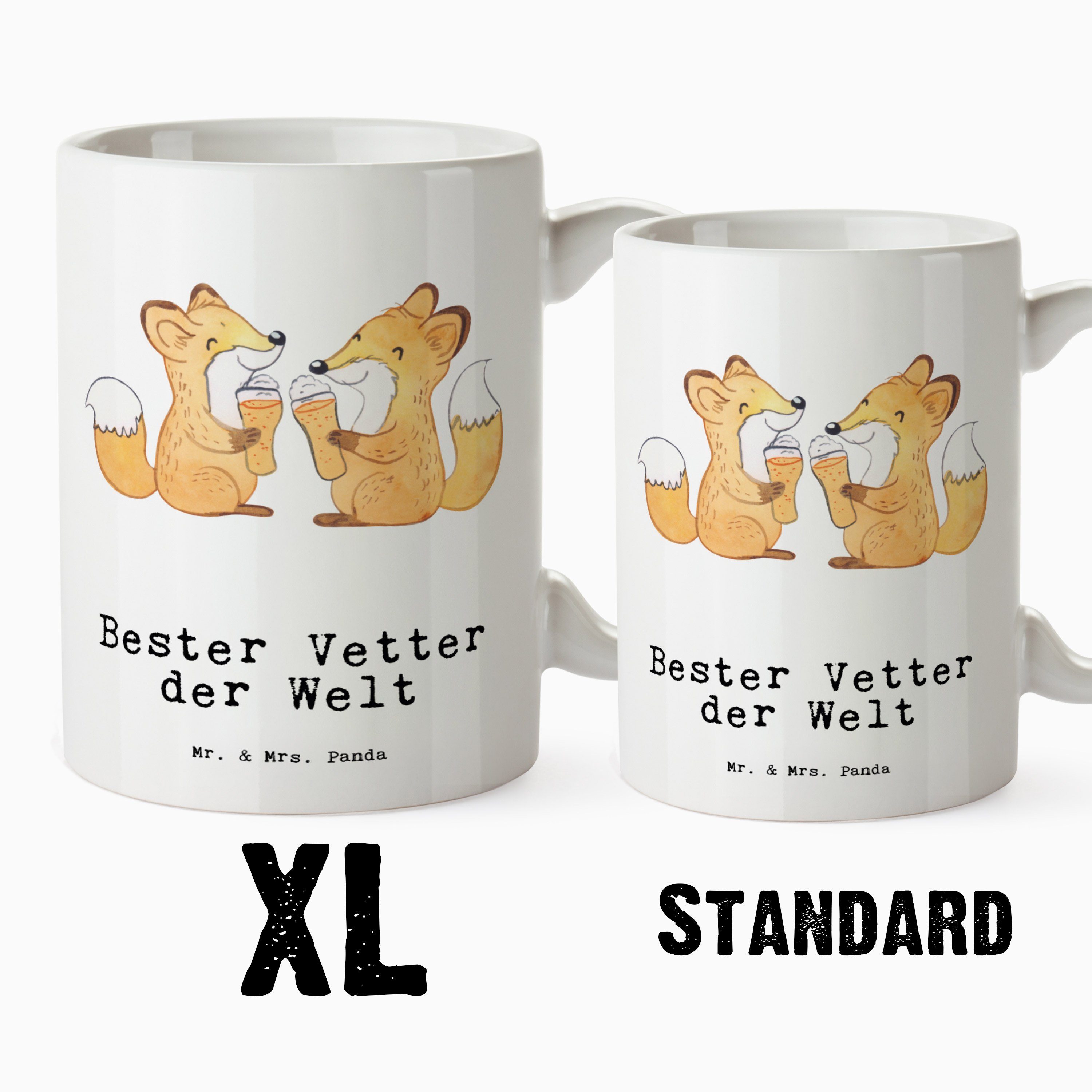 Fuchs Vetter der XL Welt - Panda Bester Tasse Mrs. Tasse Geschenk, Mr. Keramik - Schenken, Becher, & XL Weiß