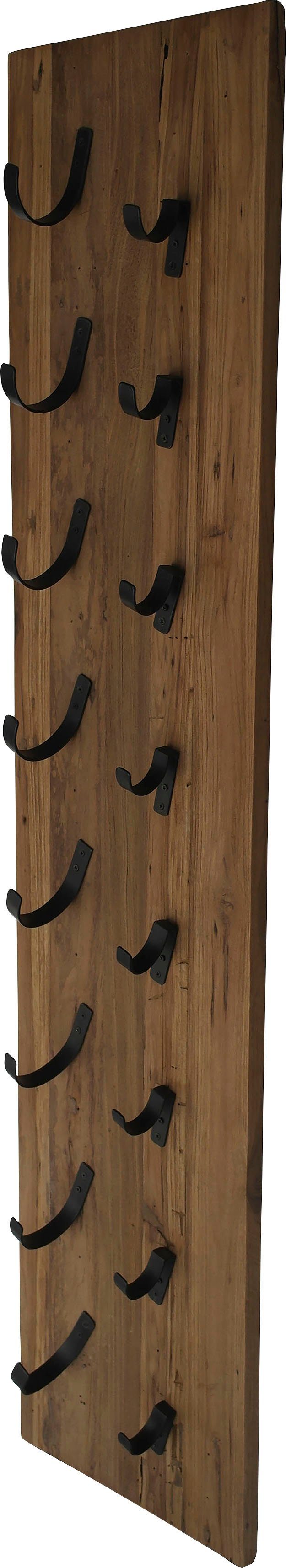 SIT Flaschenregal Weinregal ROMANTEAKA – Wand-Flaschenregal aus Teakholz & Metall, Wand-Weinregal aus Teakholz & Metall für stilvolle Flaschen