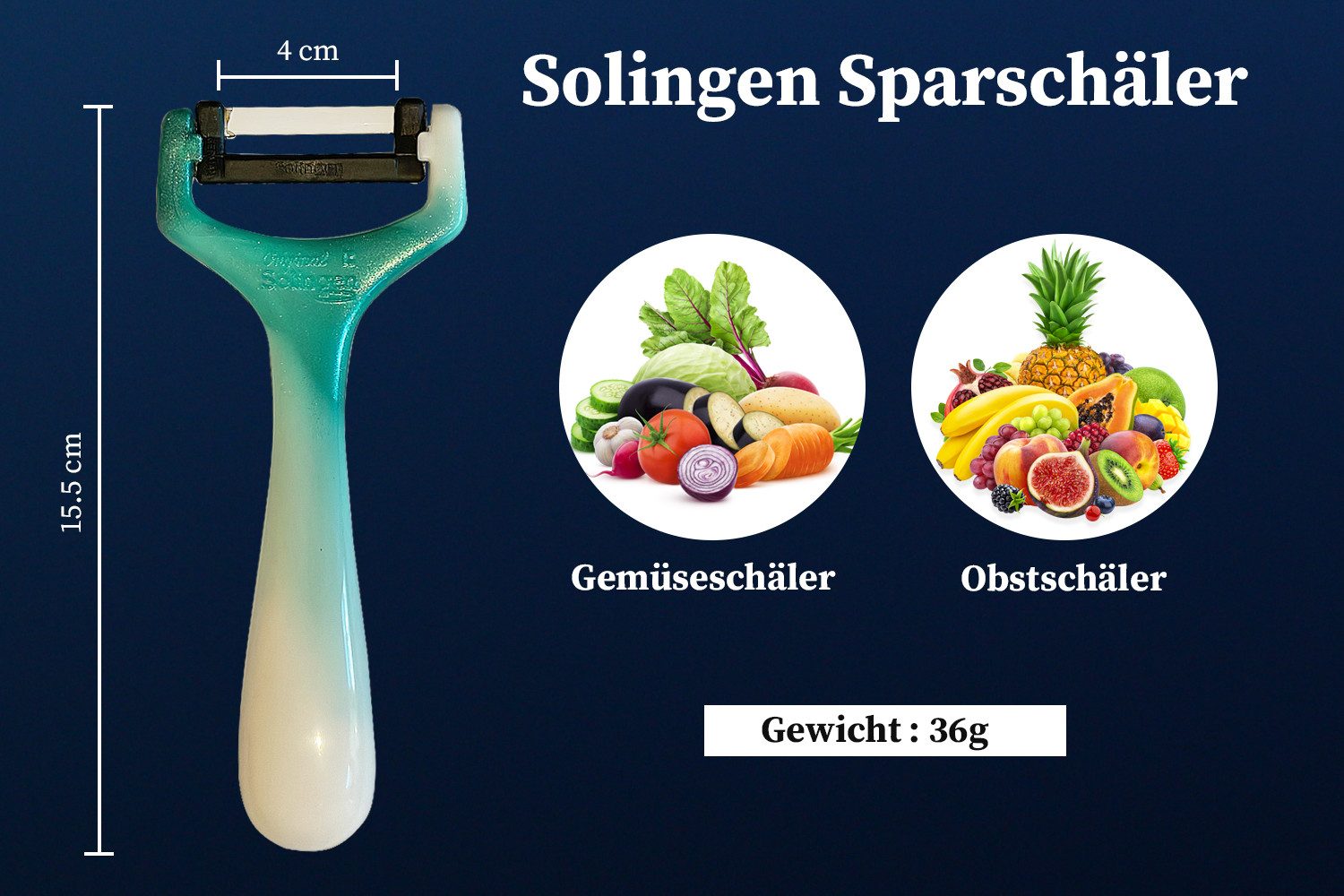 SMI Schälmesser SMI 12-tlg Solingen Schälmesser Sparschäler Obstmesser Gemüsemesser, Küchenmesser Wellenschliff