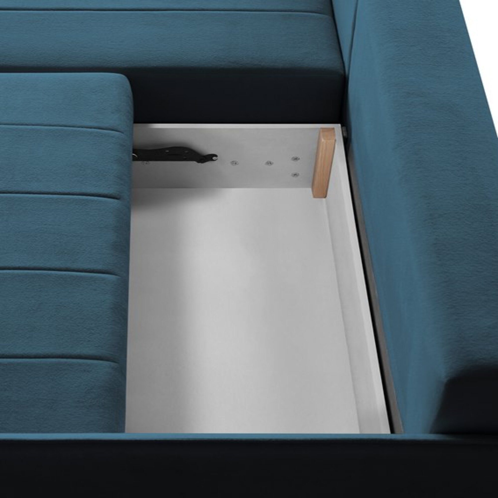 Beautysofa Ecksofa CAPRI modernes Sofa mit Schlaffunktion und Bettkasten, stilvolles Wohnzimmer-Ecksofa, Liegefläche 130×204 cm, universelle Ottomane
