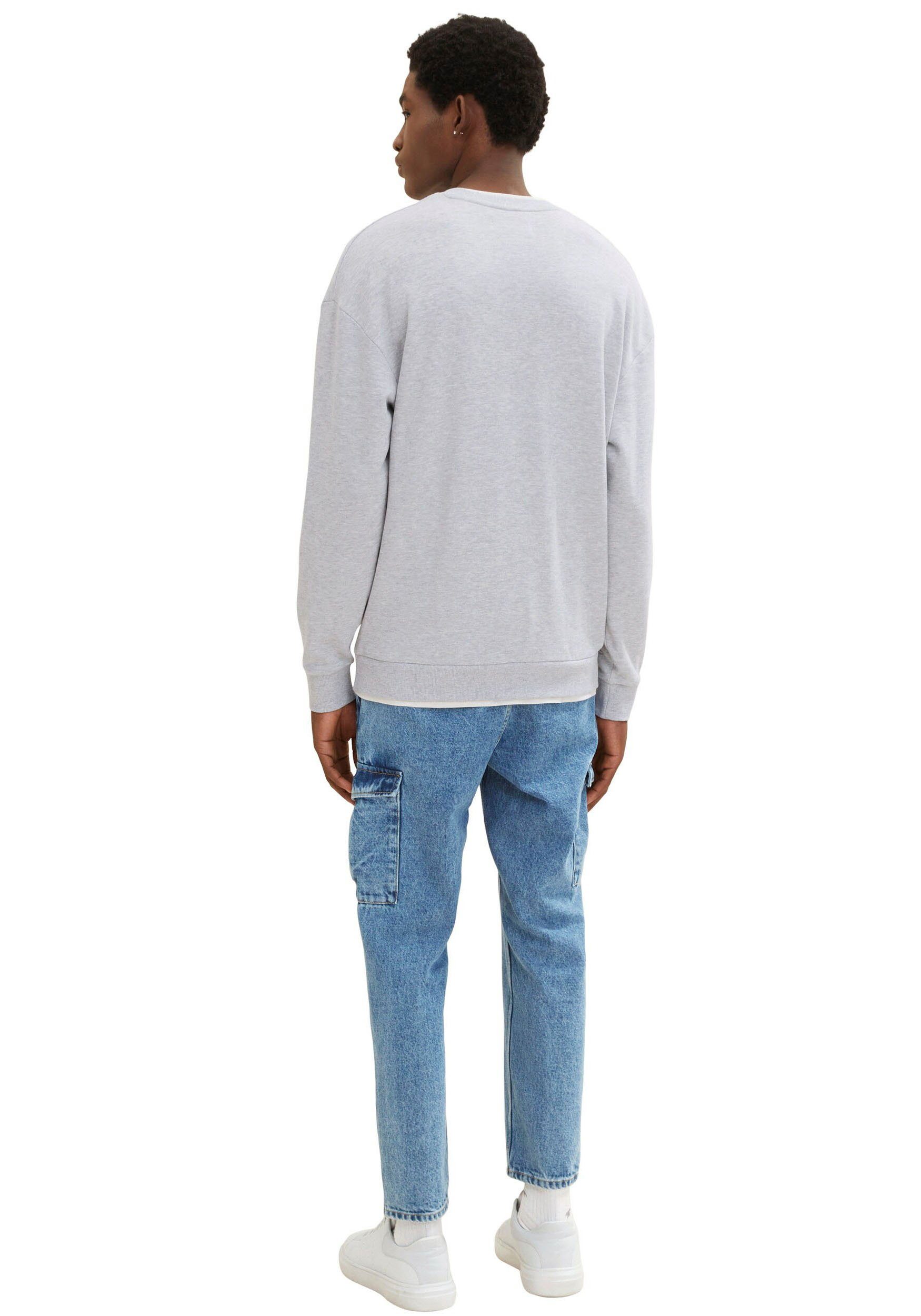 hellgrau meliert TOM Sweatshirt TAILOR Denim