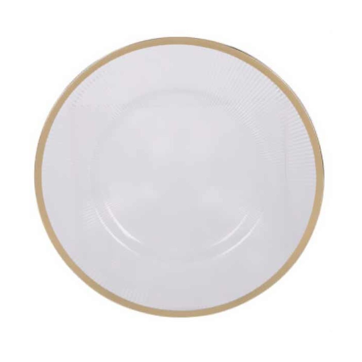 Home & styling collection Platzteller Durchsichtiger Unterteller mit goldenem Dekor, Ø 33 cm, Zubehör für Tischdekoration, Tischdecken