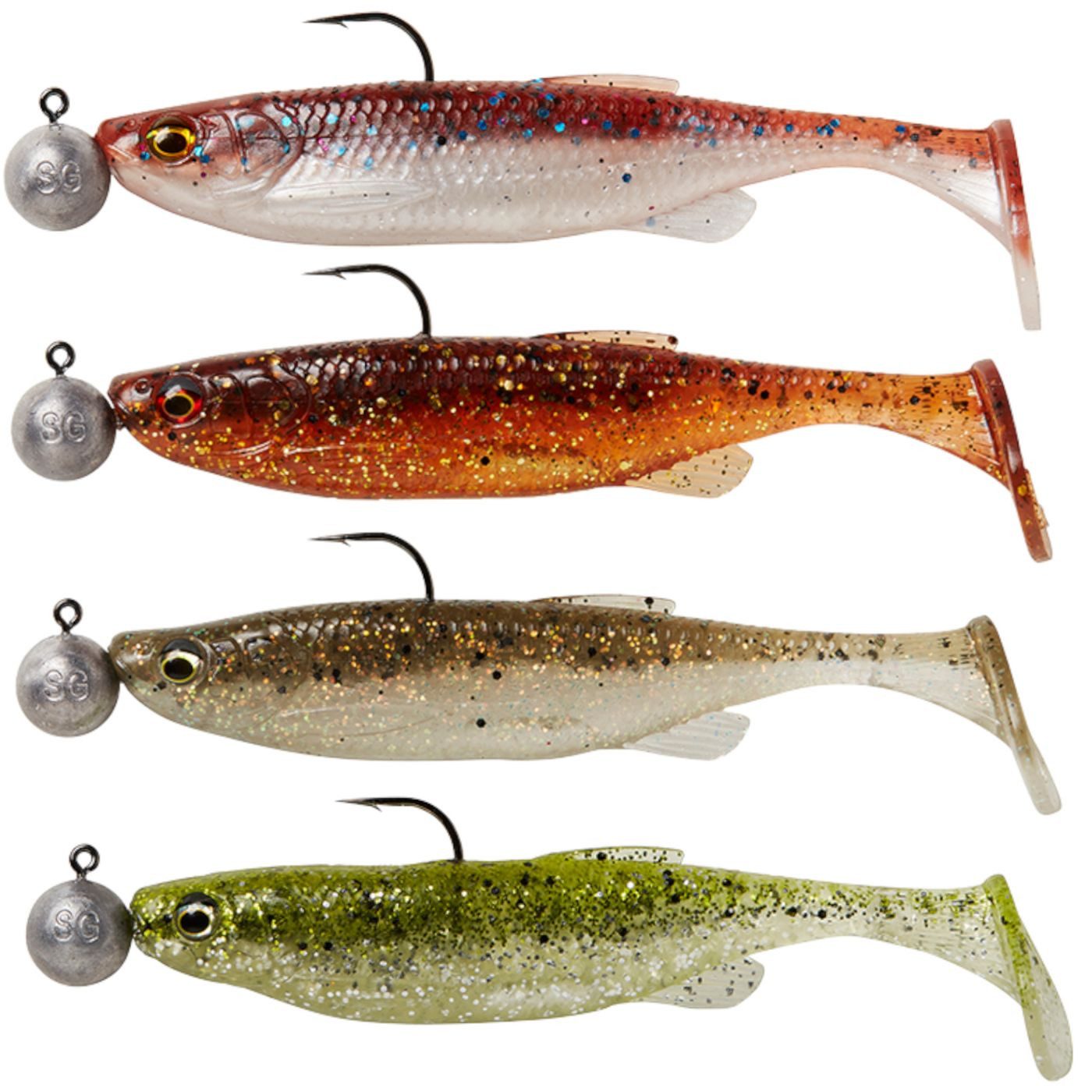 Savage Gear Kunstköder Savage Gear Fat Minnow T-Tail RTF - 4 montierte Gummifische