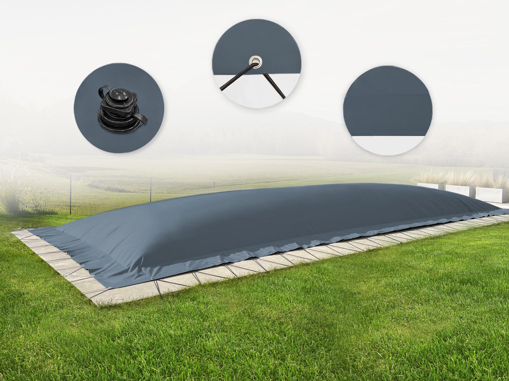 AirDeluxe Pool-Abdeckplane (Profi-Qualität) Rechteckige aufblasbare Poolpla günstig online kaufen