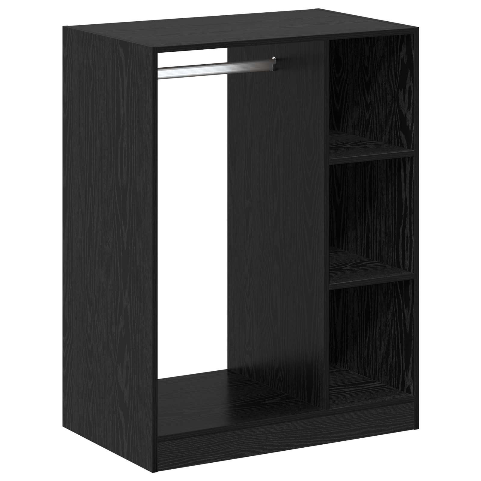 vidaXL Kleiderschrank mit Regal Schwarz Eichen-Optik 77 x 48 x 102 cm, (1 St)