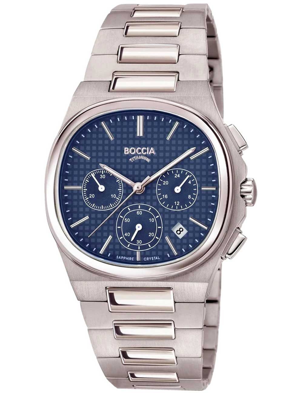 Quarzuhr Boccia 3740-01 Herrenuhr Titanium Saphirglas Chronograph 39mm 5ATM Boccia 3740-01 Herrenuhr Titanium Saphirglas Chronograph 39mm 5ATM