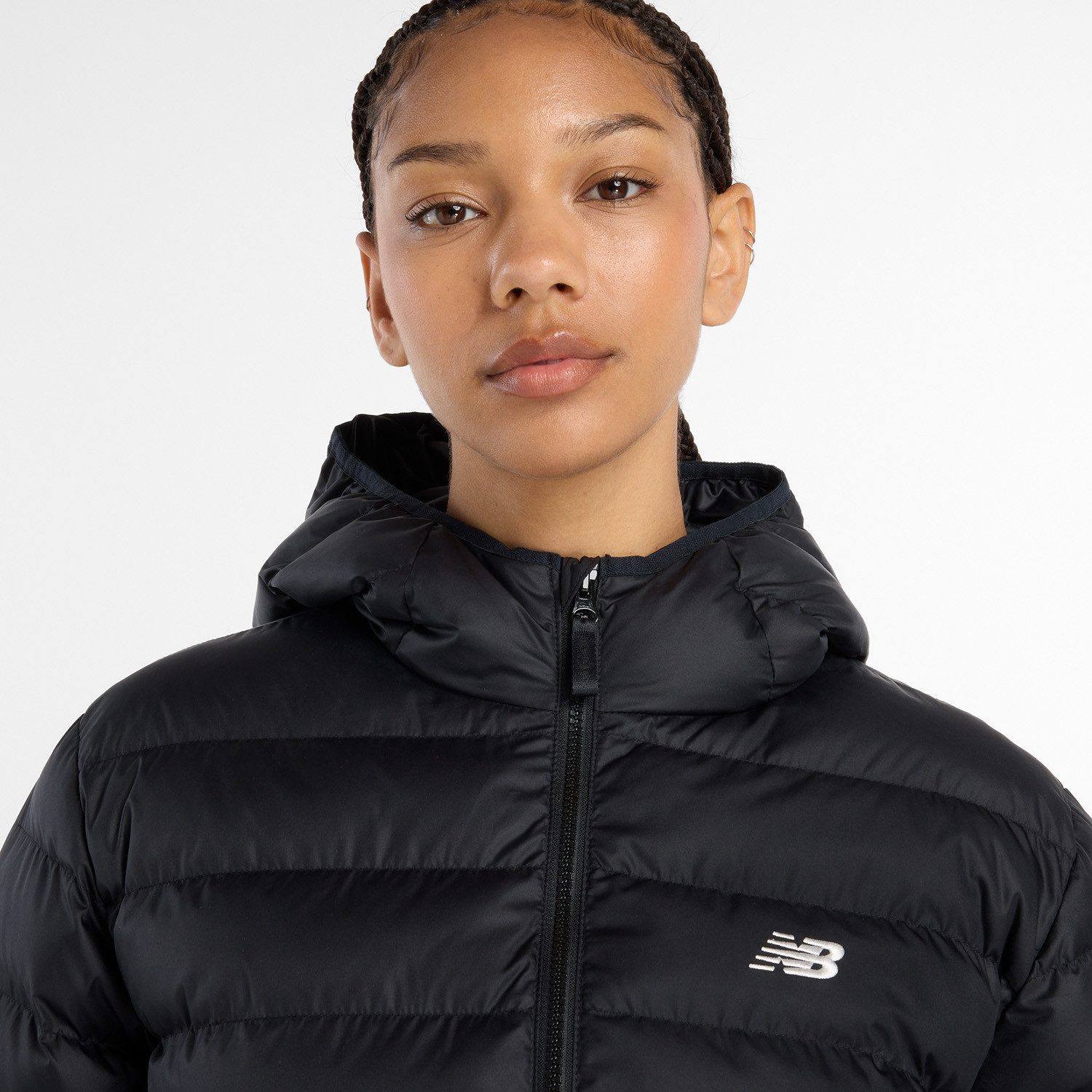 New Balance Winterjacke Puffer Jacket BLACK mit 2-Wege-Reißverschluss