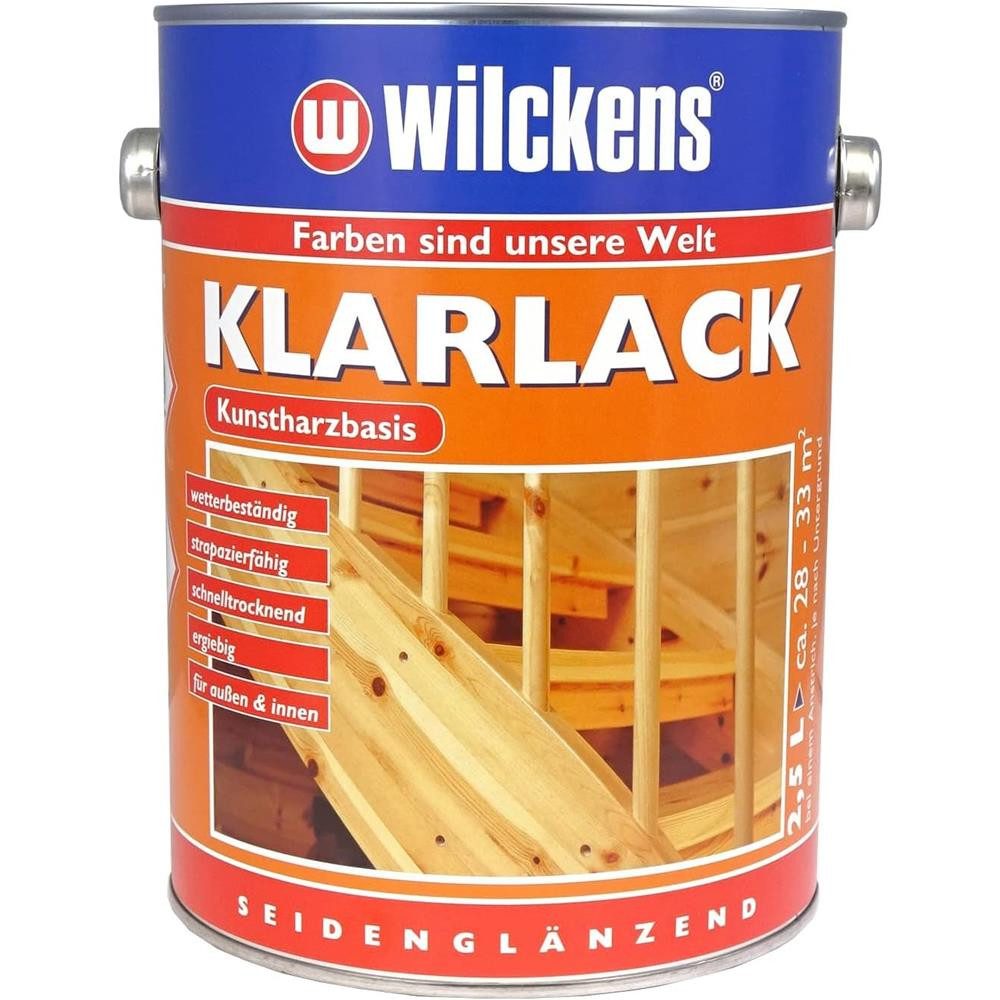 Wilckens Farben Klarlack Kunstharz Lack seidenglänzend für Innen + Außen, für den Innenbereich und Außenbereich, Kunstharzbasis