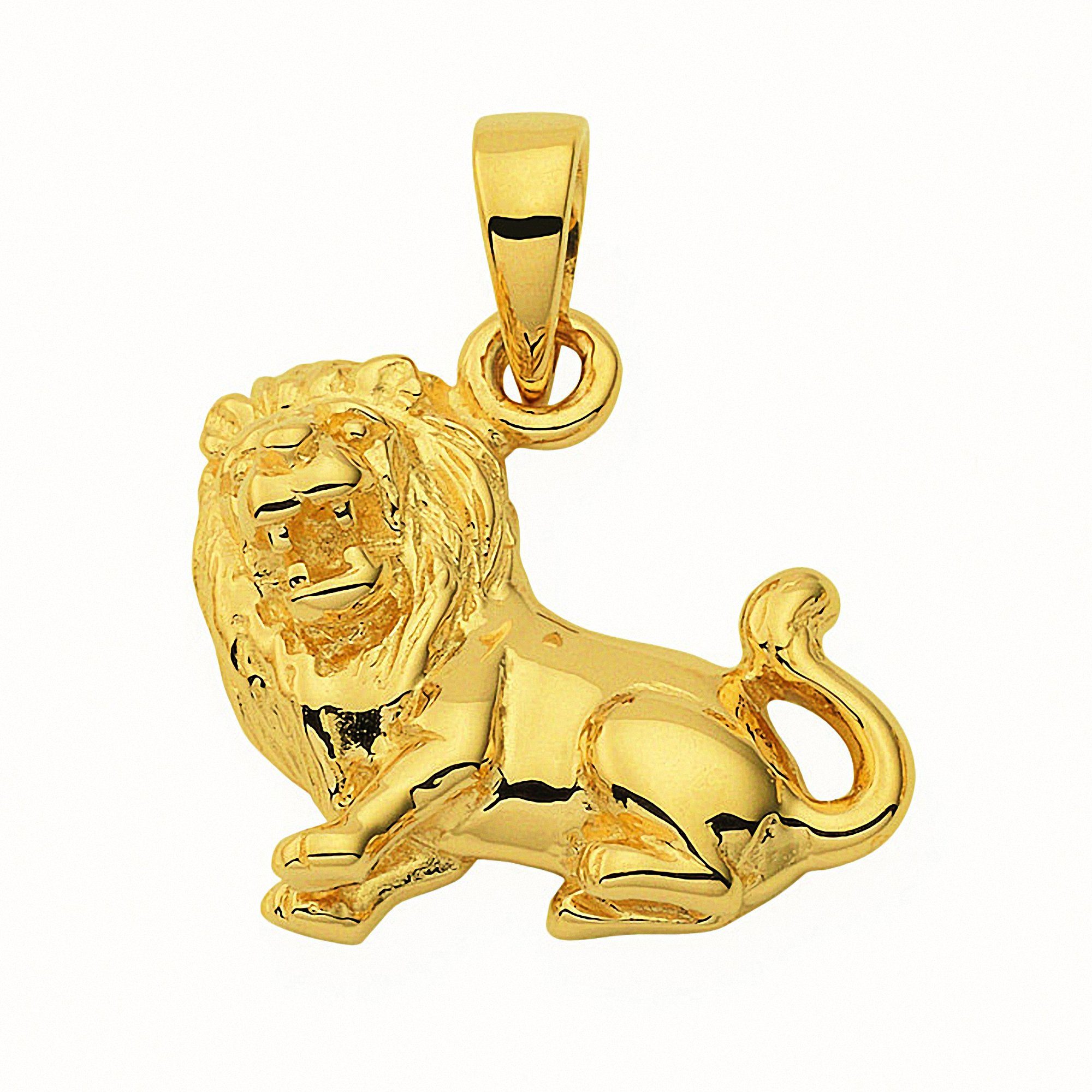 Adelia´s Kette mit Anhänger Halskette mit 585 - Schmuckset Set Gold Sternzeichen Löwe, Anhänger