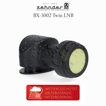 Zehnder Twin LNB Sun Protect, BX3002 Universal-Twin-LNB (Wetterschutzkappe zum herausziehen - 2 Teilnehmer - LTE Abschirmung)